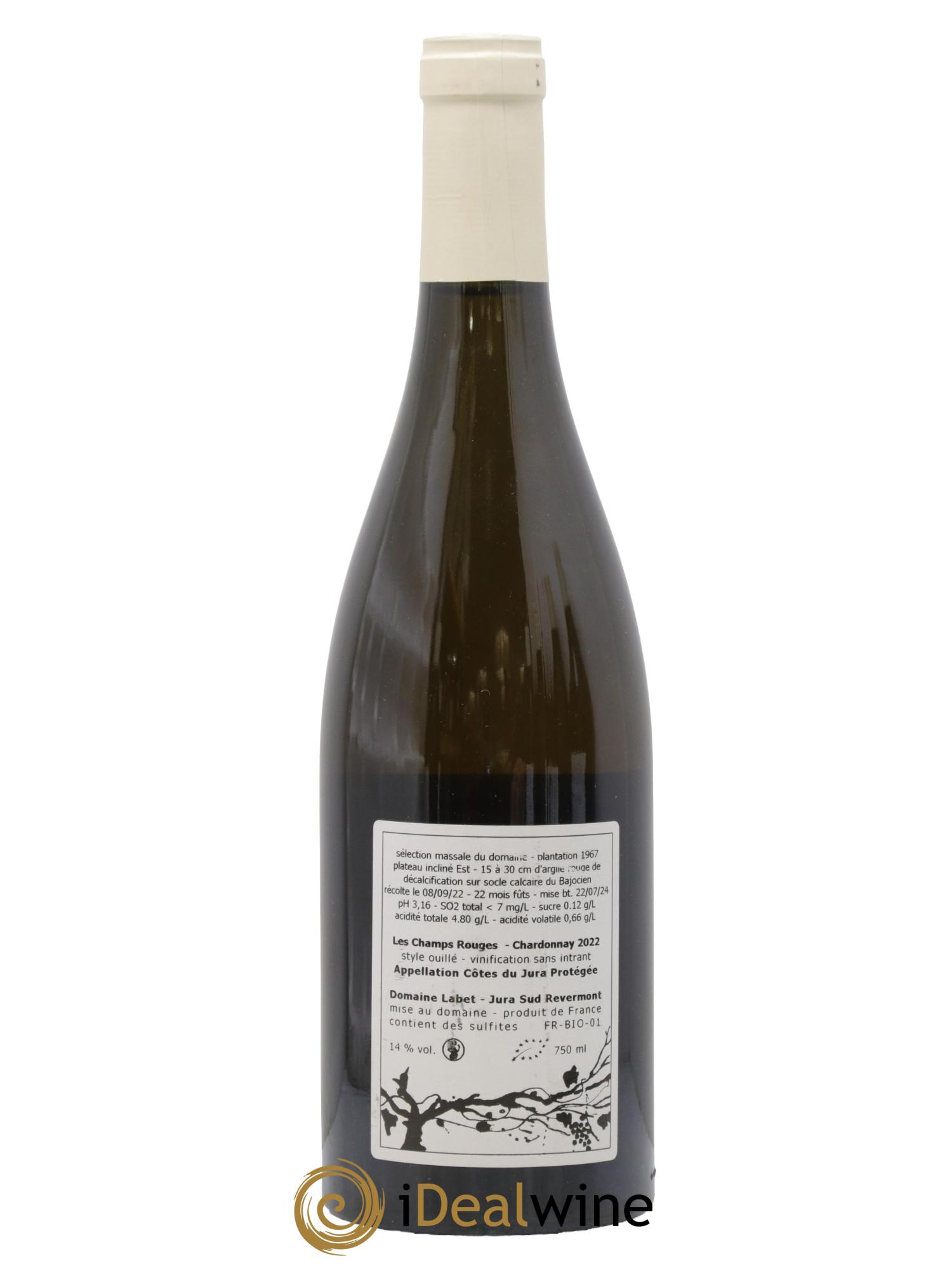 Côtes du Jura Chardonnay Les Champs Rouges Romain - Julien - Charline Labet 2022 - Lot of 1 bottle - 1