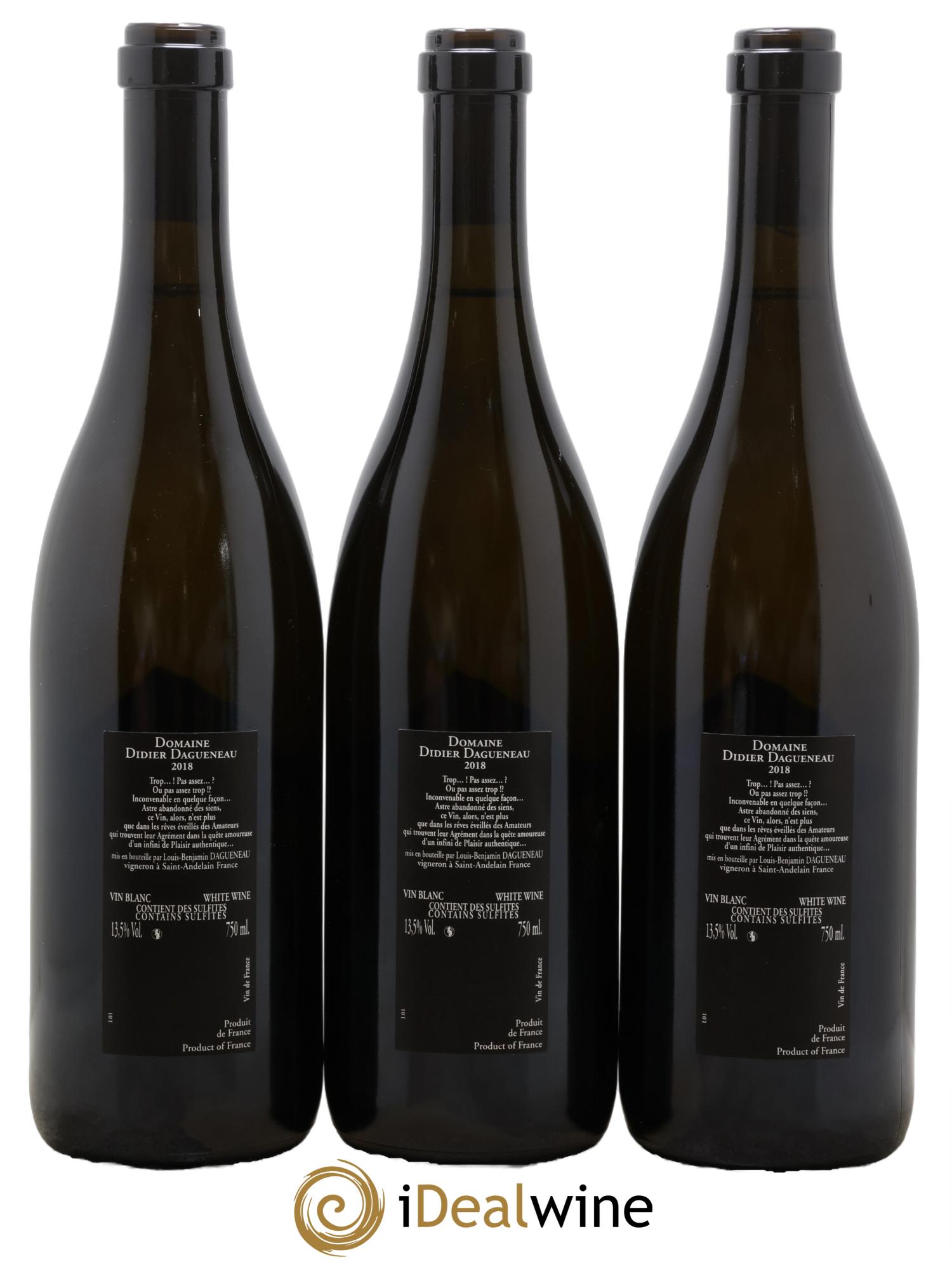 Vin de France (anciennement Pouilly-Fumé) Silex Dagueneau (Domaine Didier - Louis-Benjamin) 2018 - Lot de 3 bouteilles - 1
