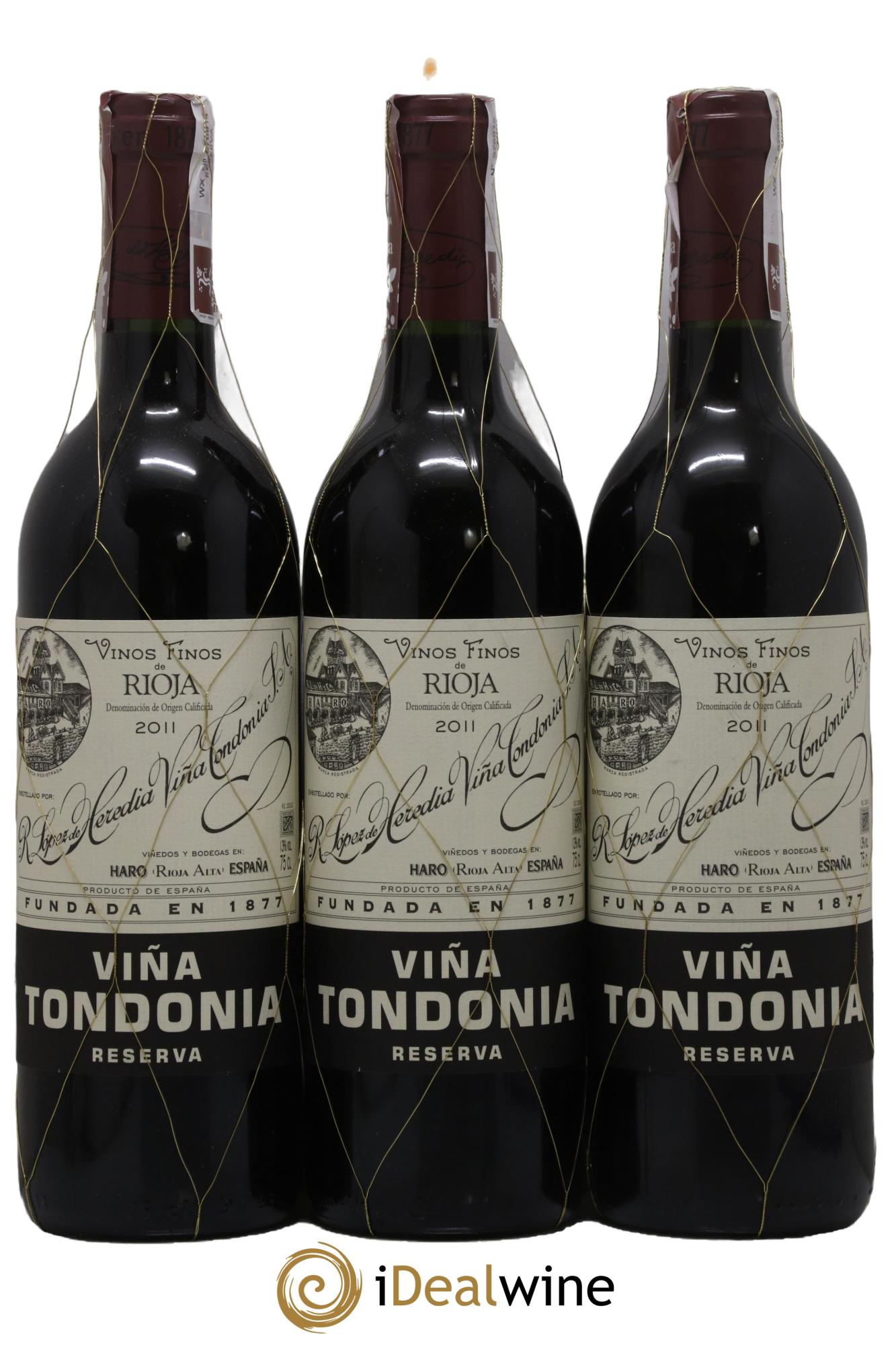 Rioja DOCA Reserva Vina Tondonia R. Lopez de Heredia 2011 - Lot de 3 bouteilles - 0
