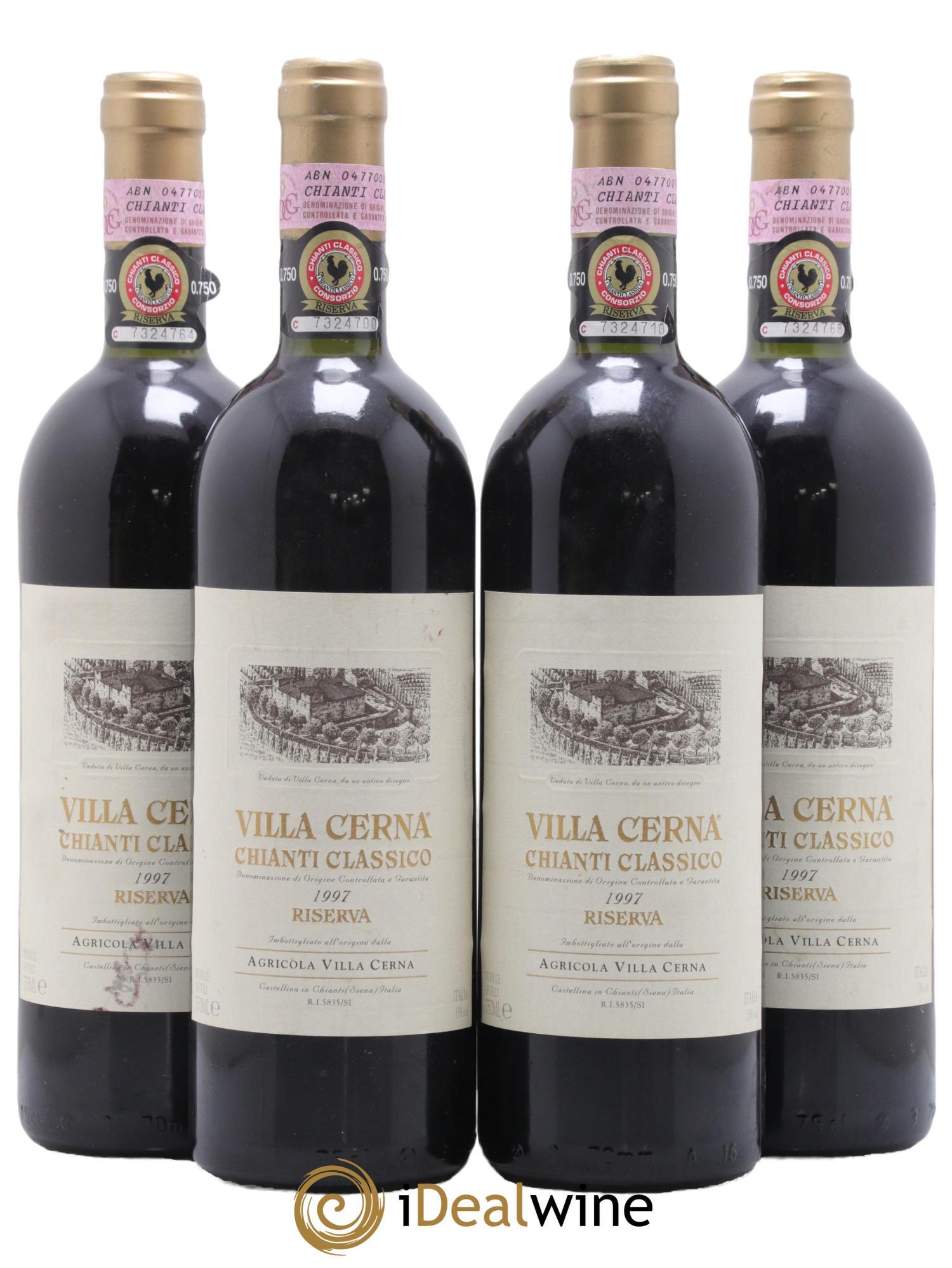 Chianti Classico DOCG Riserva Villa Cerna 1997 - Lot of 4 bottles - 0