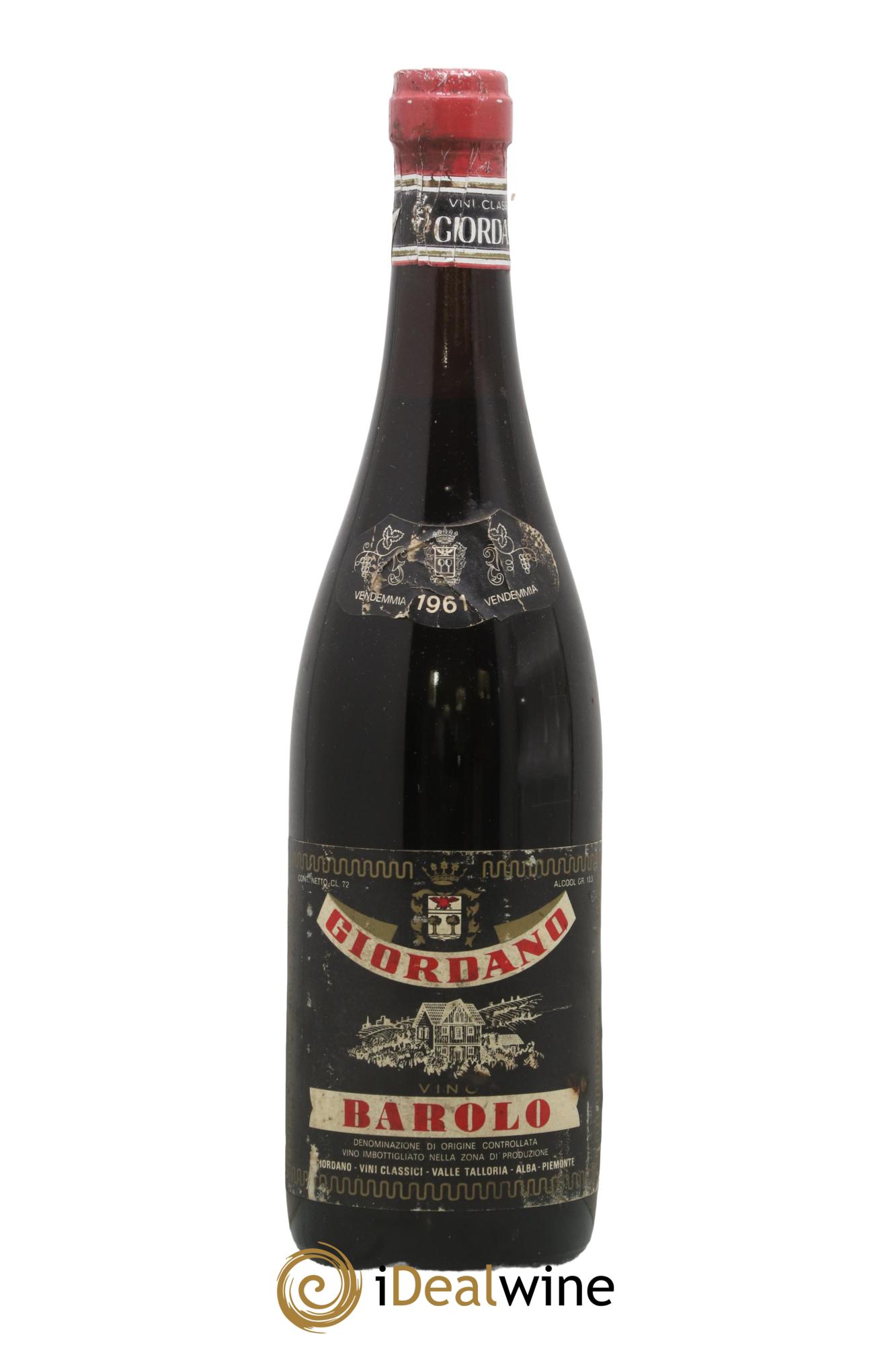 Barolo DOCG Giordano 1961 - Lot de 1 bouteille - 0