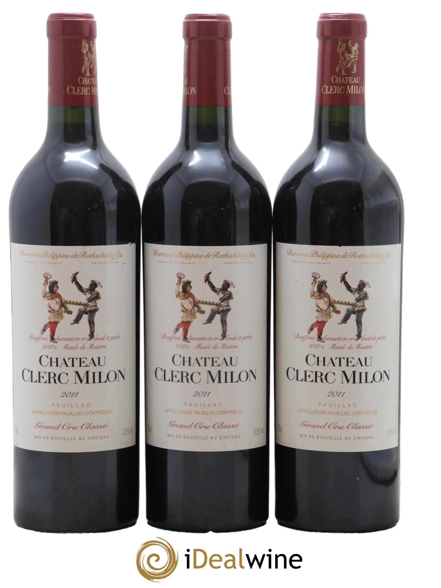 Château Clerc Milon 5ème Grand Cru Classé 2011 - Lot de 3 bouteilles - 0
