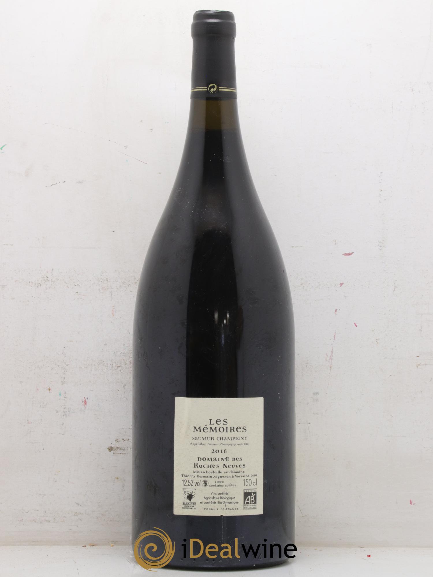 Saumur-Champigny Les Mémoires Domaine des Roches Neuves - Thierry Germain 2016 - Lot de 1 magnum - 2