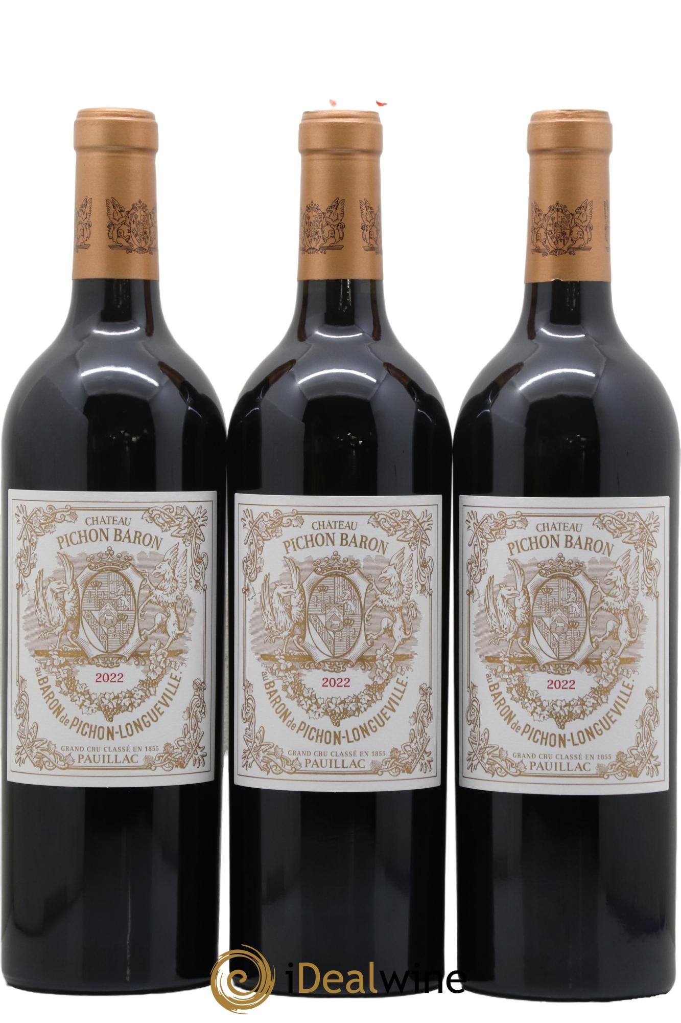 Pichon Longueville Baron 2ème Grand Cru Classé 2022 - Lot of 3 bottles - 0