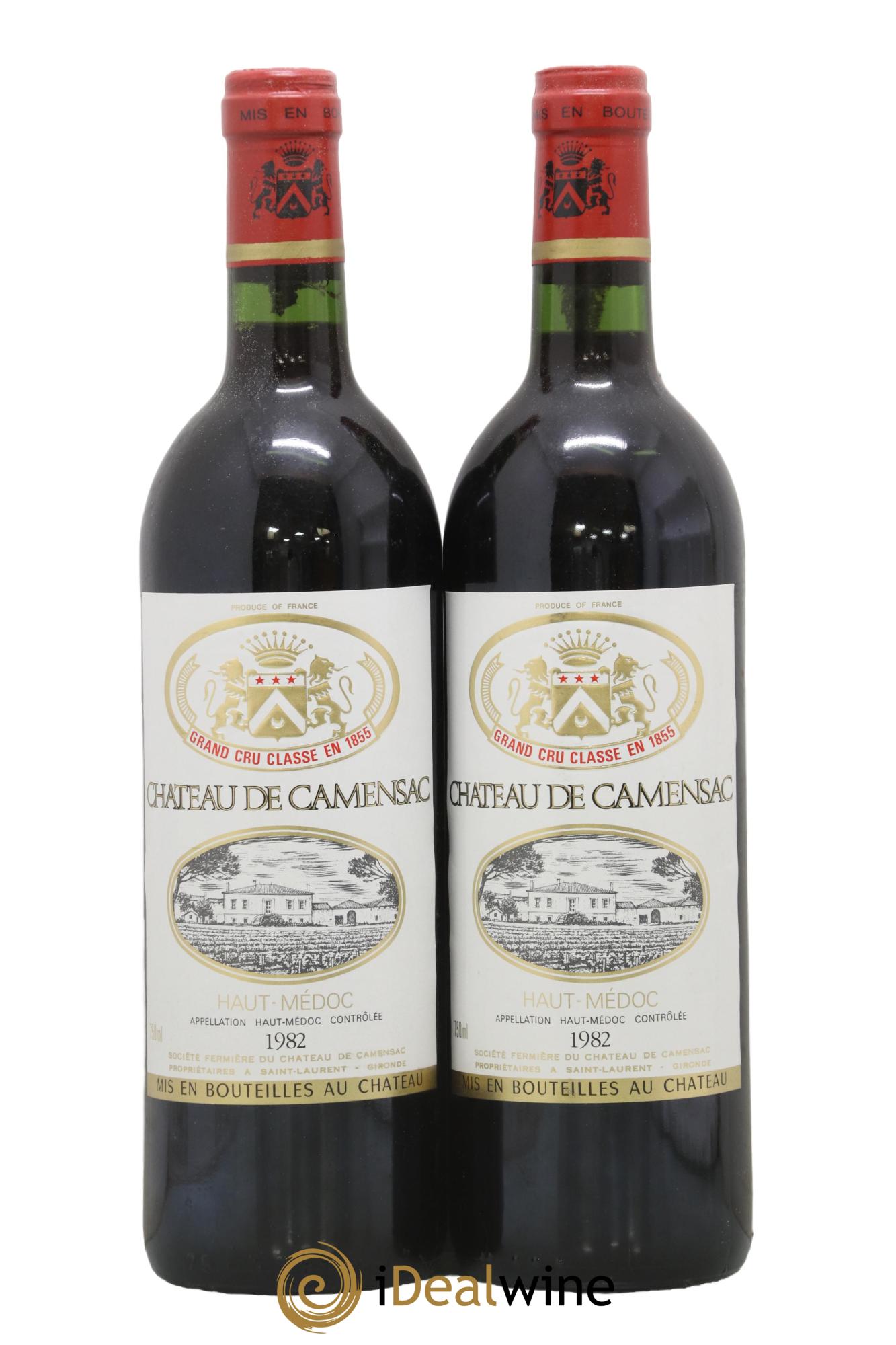 Château Camensac 5ème Grand Cru Classé  1982 - Lot de 2 bouteilles - 0