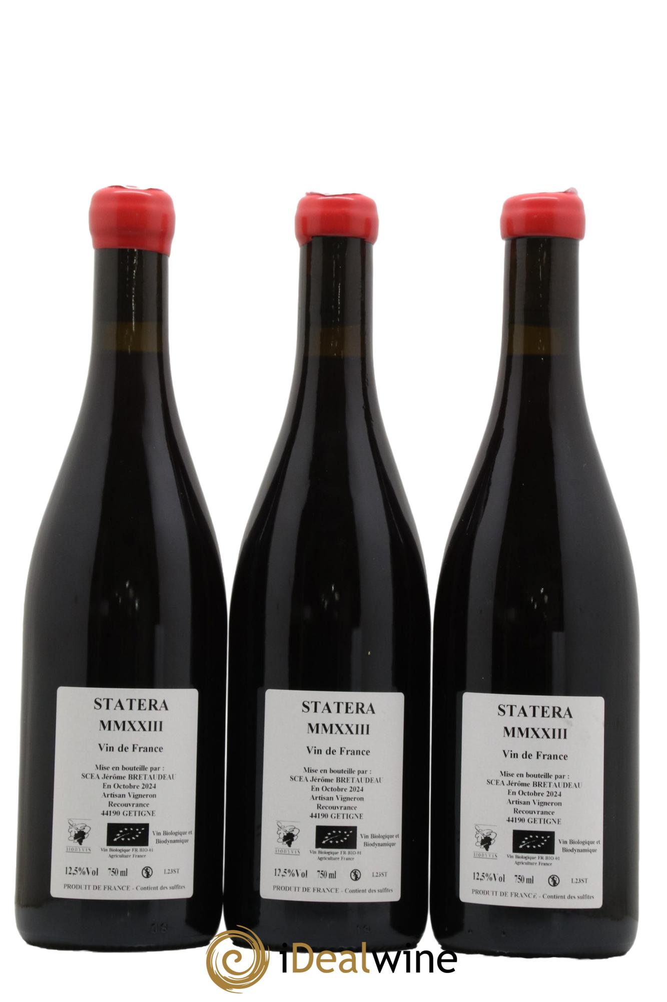 Vin de France Statera Jérôme Bretaudeau - Domaine de Bellevue 2023 - Lot de 3 bouteilles - 1