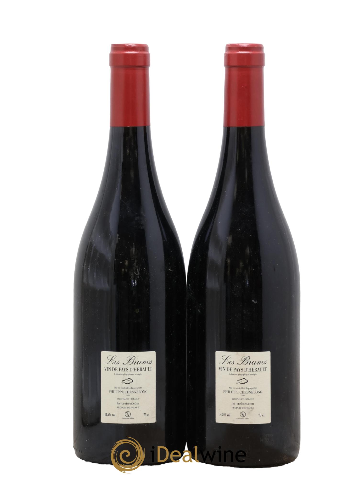 IGP Pays d'Hérault (Vin de Pays de l'Hérault) Les Brunes Domaine Les Creisses 2021 - Lot of 2 bottles - 1
