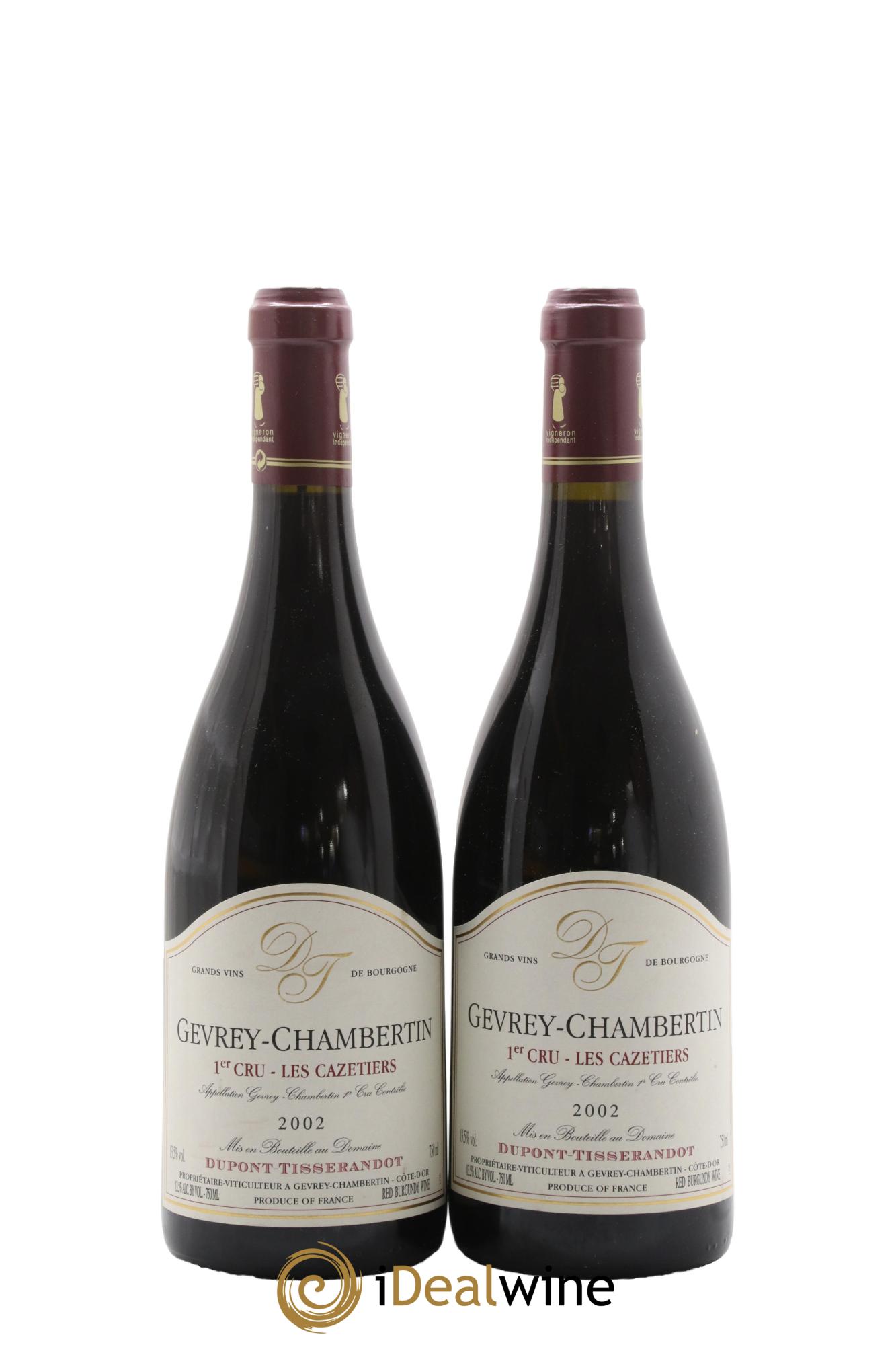 Gevrey-Chambertin 1er Cru Cazetiers Dupont-Tisserandot (Domaine) 2002 - Posten von 2 Flaschen - 0