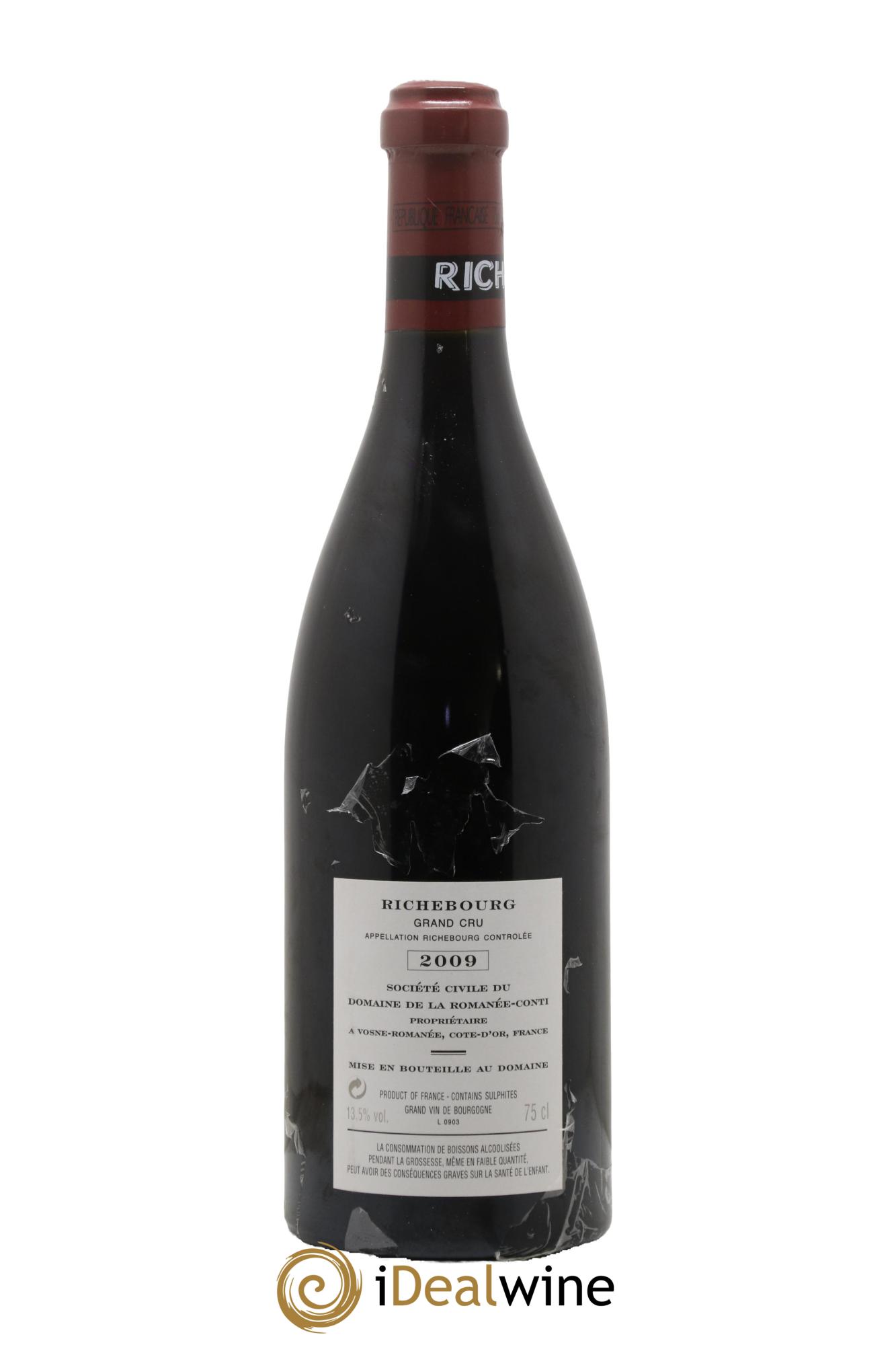 Richebourg Grand Cru Domaine de la Romanée-Conti 2009 - Lot de 1 bouteille - 1