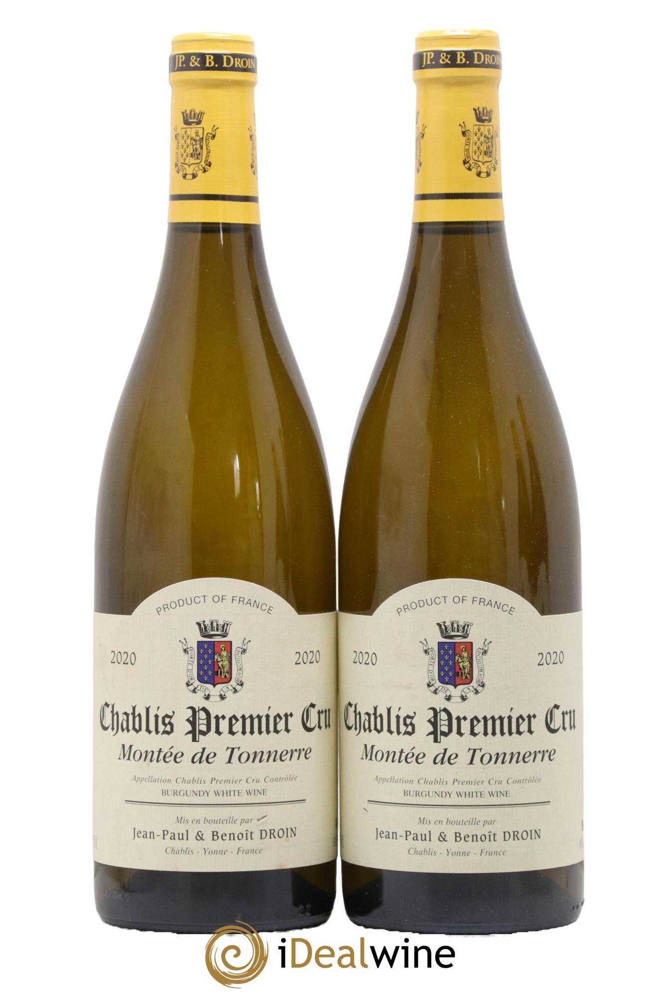 Chablis 1er Cru Montée de Tonnerre Jean-Paul & Benoît Droin (Domaine) 2020 - Lot de 2 bouteilles - 0