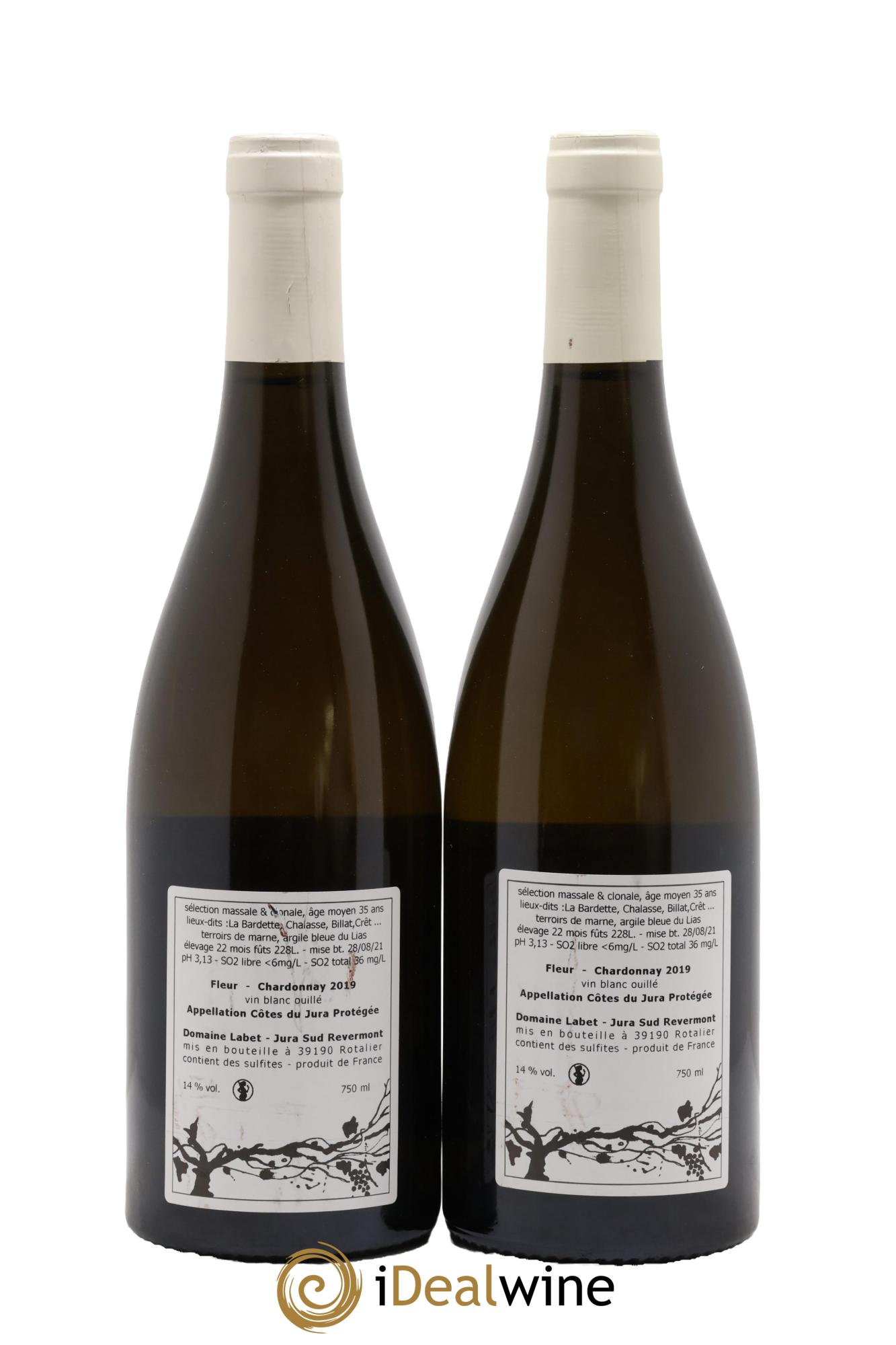 Côtes du Jura Chardonnay Fleur Romain - Julien - Charline Labet 2019 - Posten von 2 Flaschen - 1