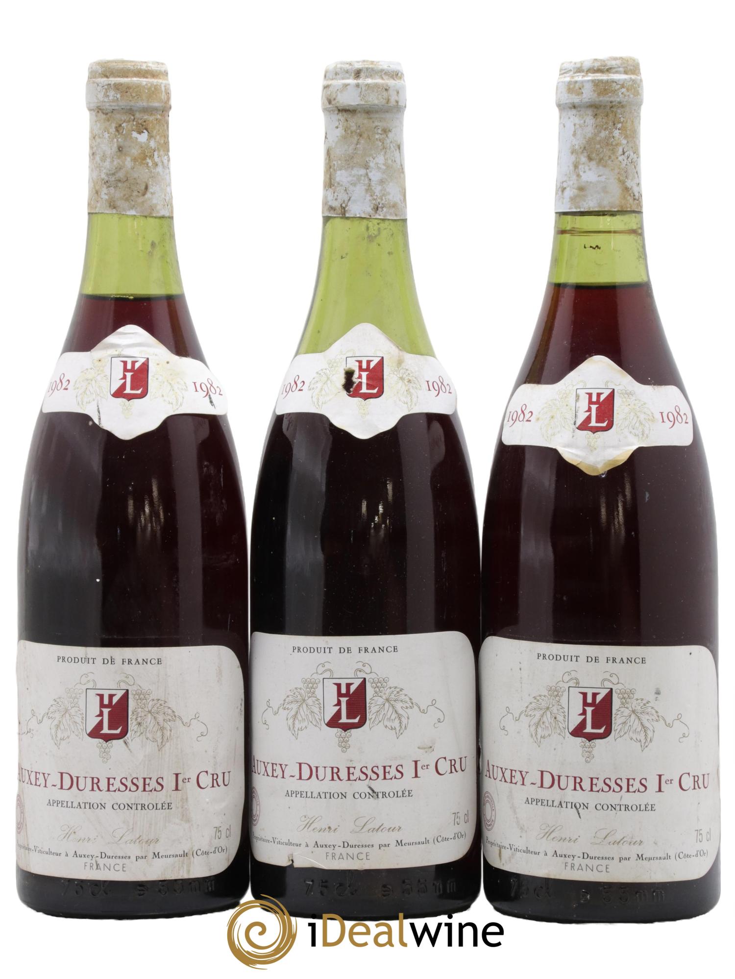 Auxey-Duresses 1er Cru Henri Latour 1982 - Lotto di 3 bottiglie - 0