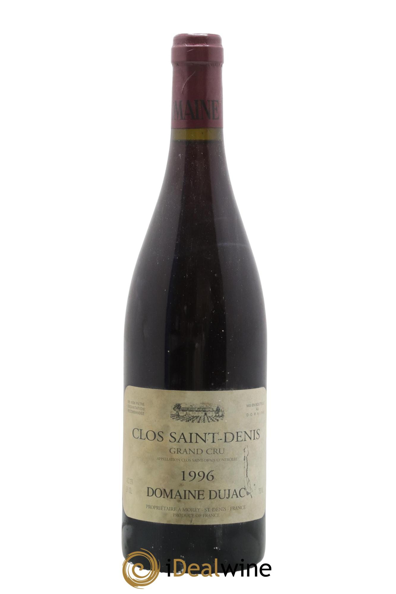 Clos Saint-Denis Grand Cru Dujac (Domaine) 1996 - Lot de 1 bouteille - 0