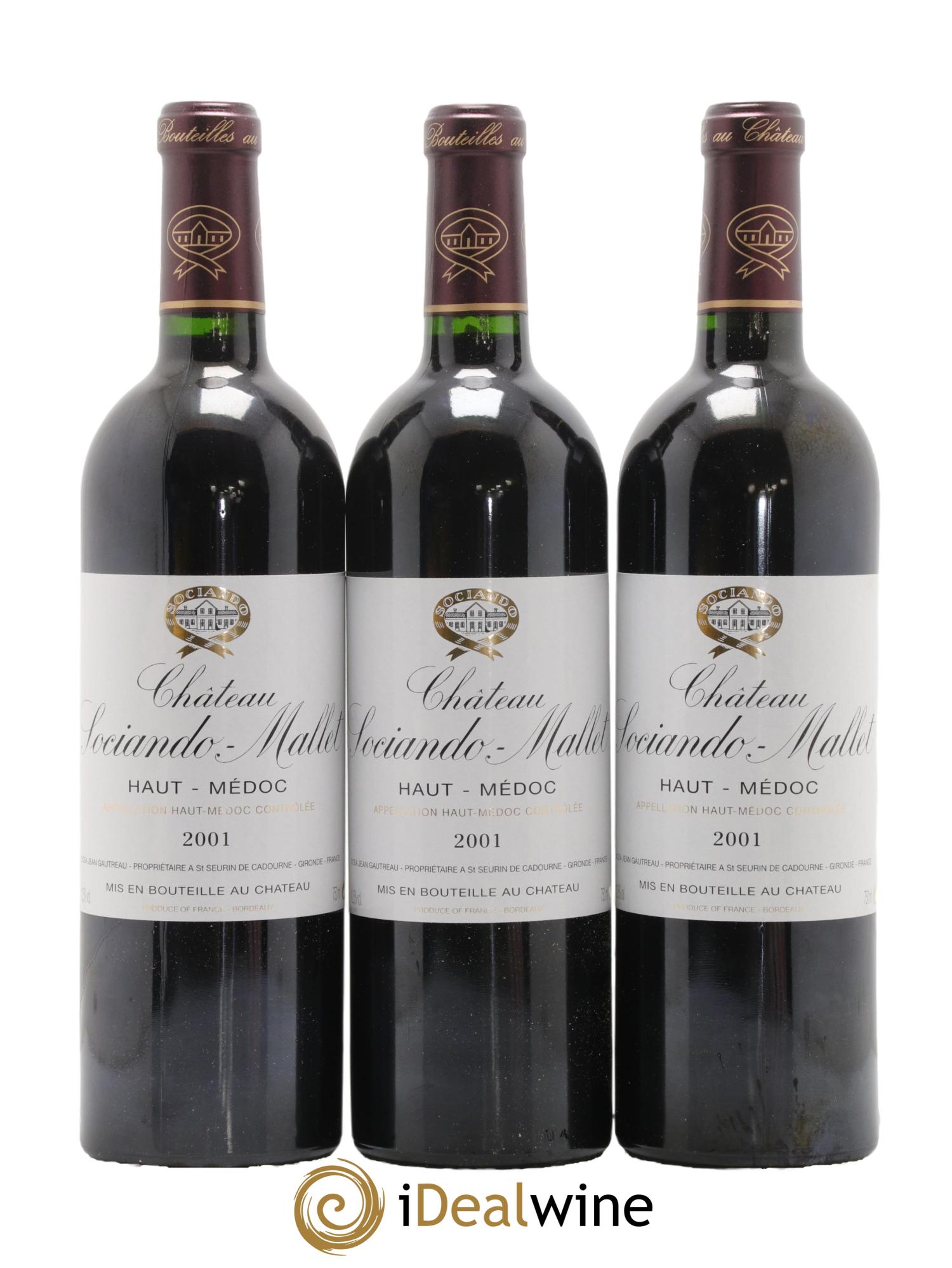 Château Sociando Mallet 2001 - Lot de 12 bouteilles - 2