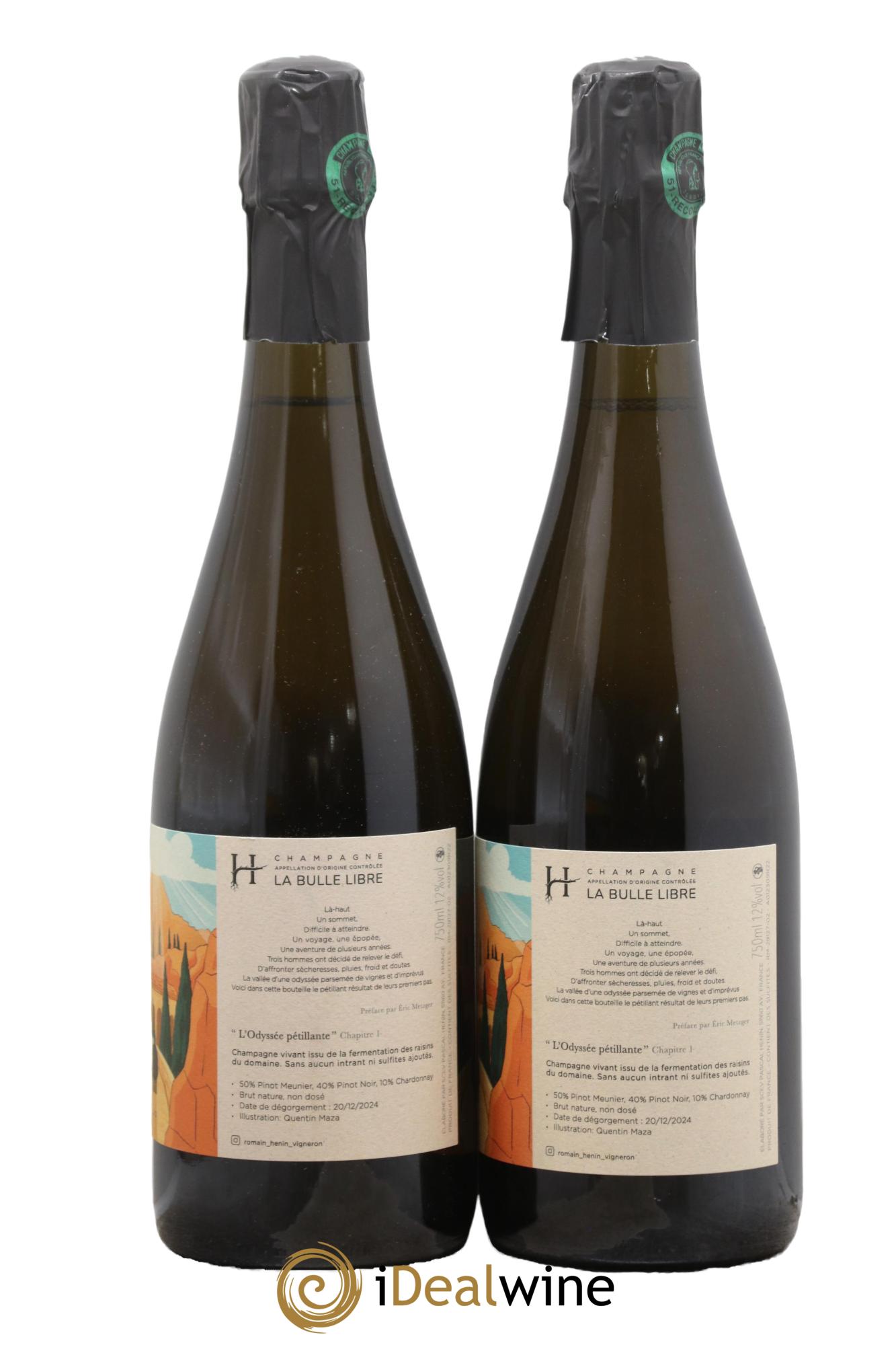 L'Odyssée Pétillante Chapitre 1 Romain Henin - Lot of 2 bottles - 1