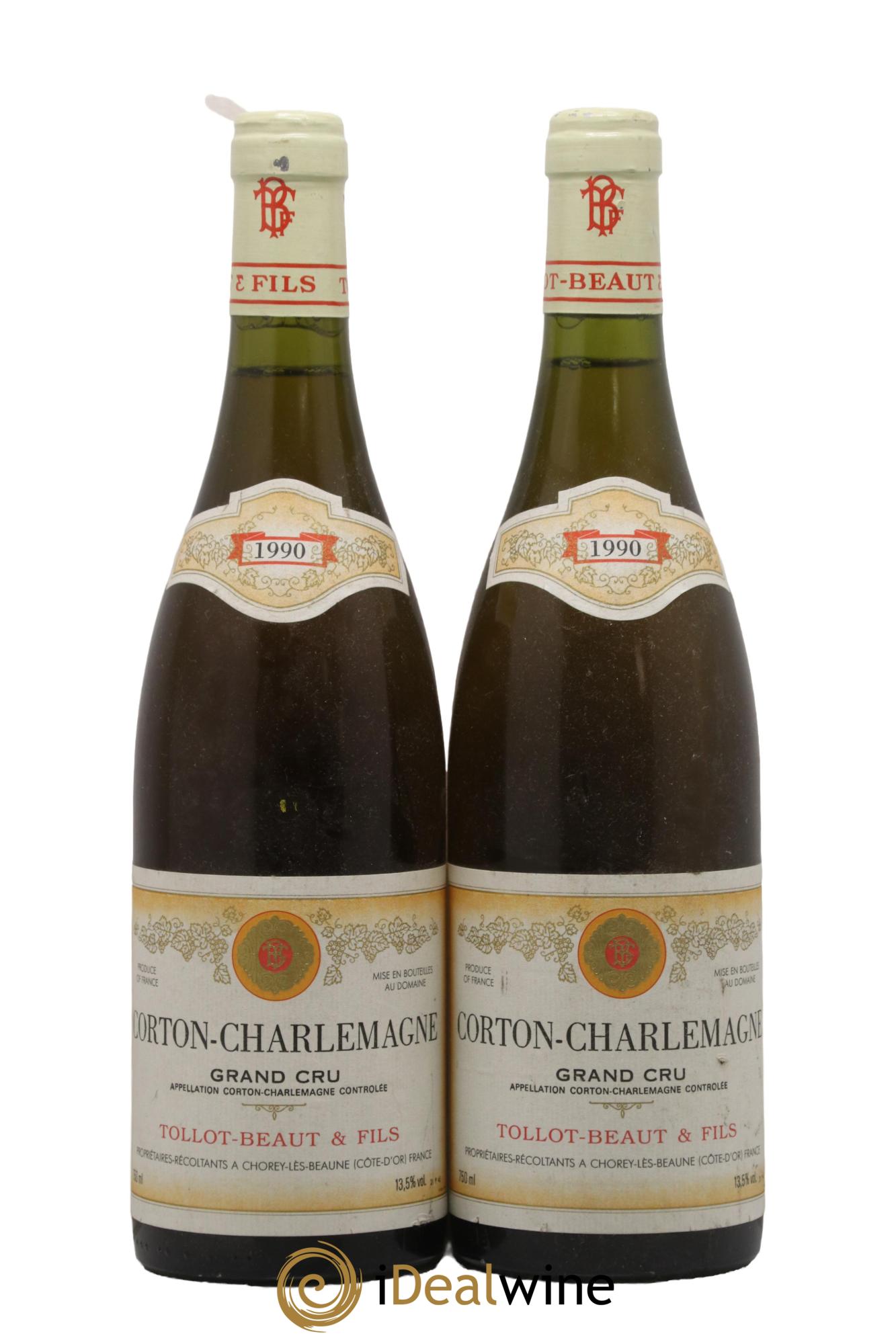 Corton-Charlemagne Grand Cru Tollot Beaut (Domaine) 1990 - Lotto di 2 bottiglie - 0