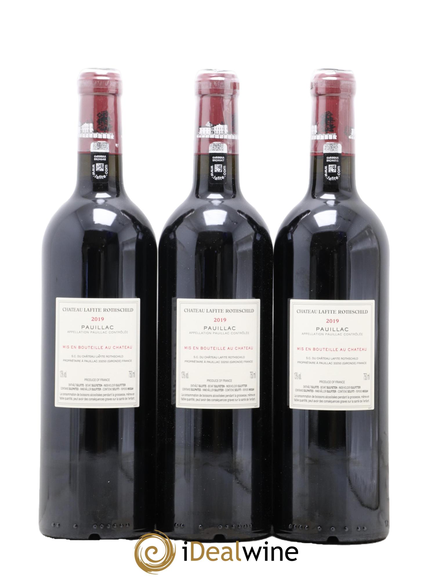 Château Lafite Rothschild 1er Grand Cru Classé 2019 - Lot de 3 bouteilles - 1