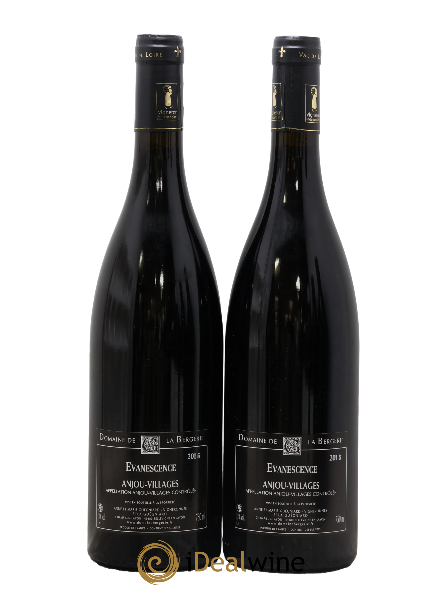 Anjou Villages Evanescence Domaine De La Bergerie 2015 - Lot of 2 bottles - 1