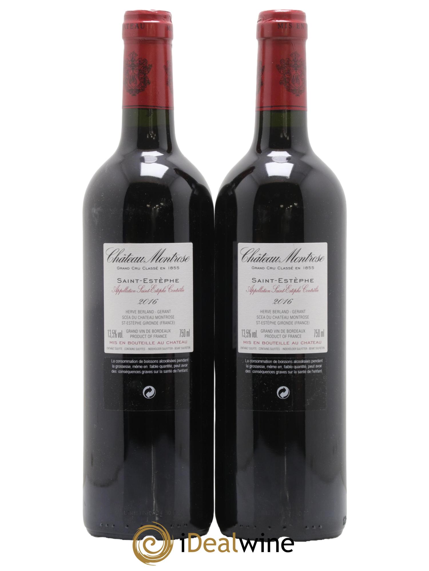Château Montrose 2ème Grand Cru Classé 2016 - Lot de 2 bouteilles - 1