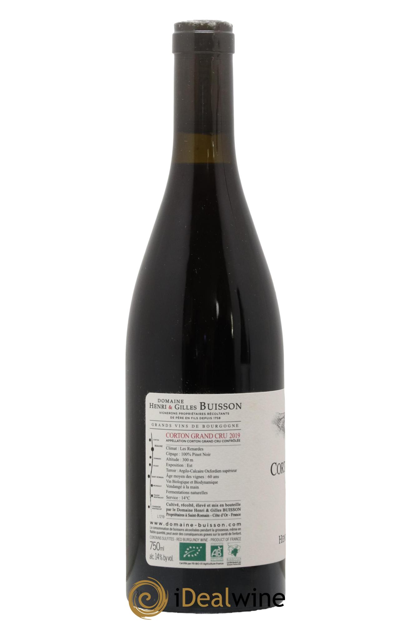 Corton Grand Cru Les Renardes Henri et Gilles Buisson (Domaine) 2019 - Posten von 1 Flasche - 1