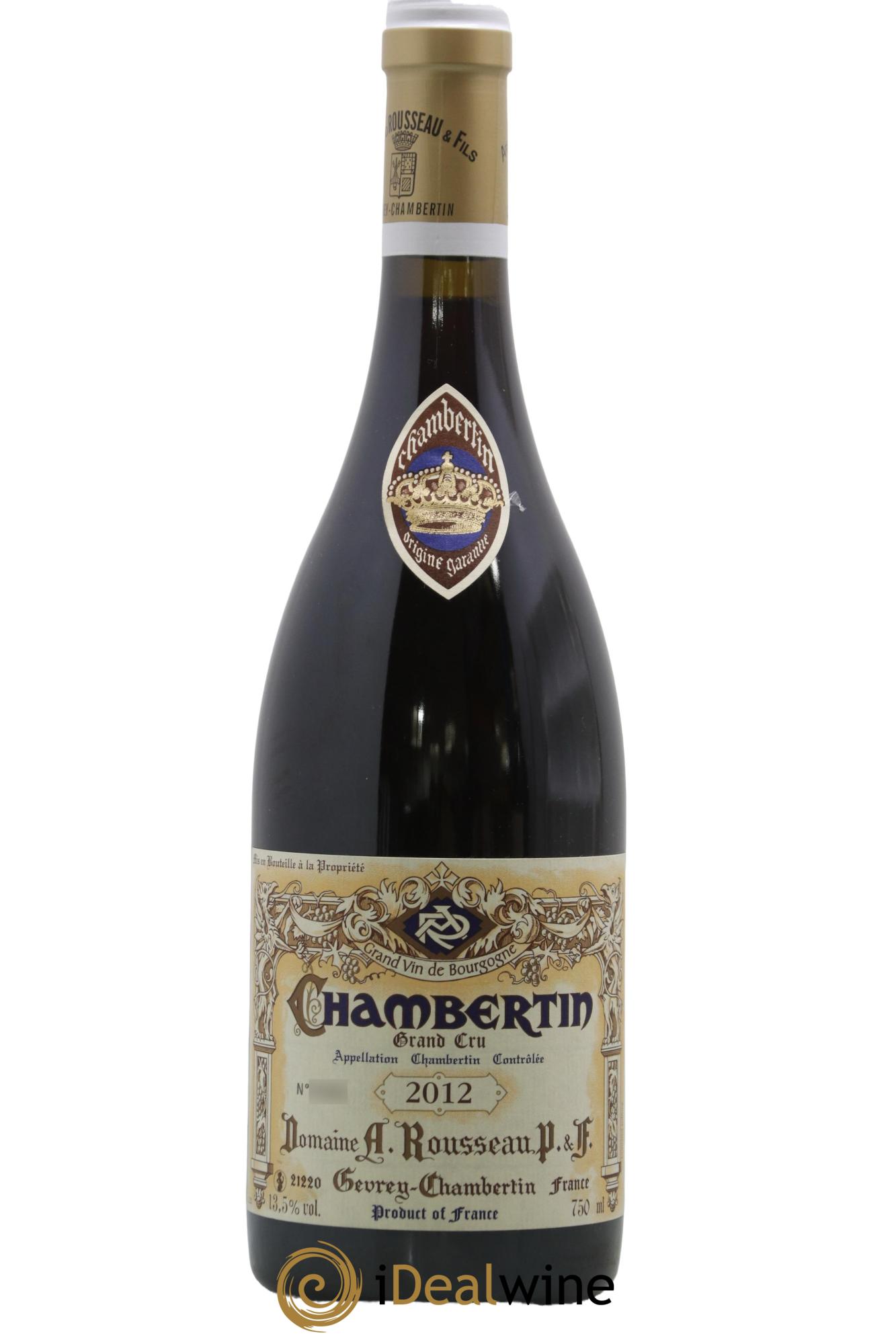 Chambertin Grand Cru Armand Rousseau (Domaine) 2012 - Lot de 1 bouteille - 0