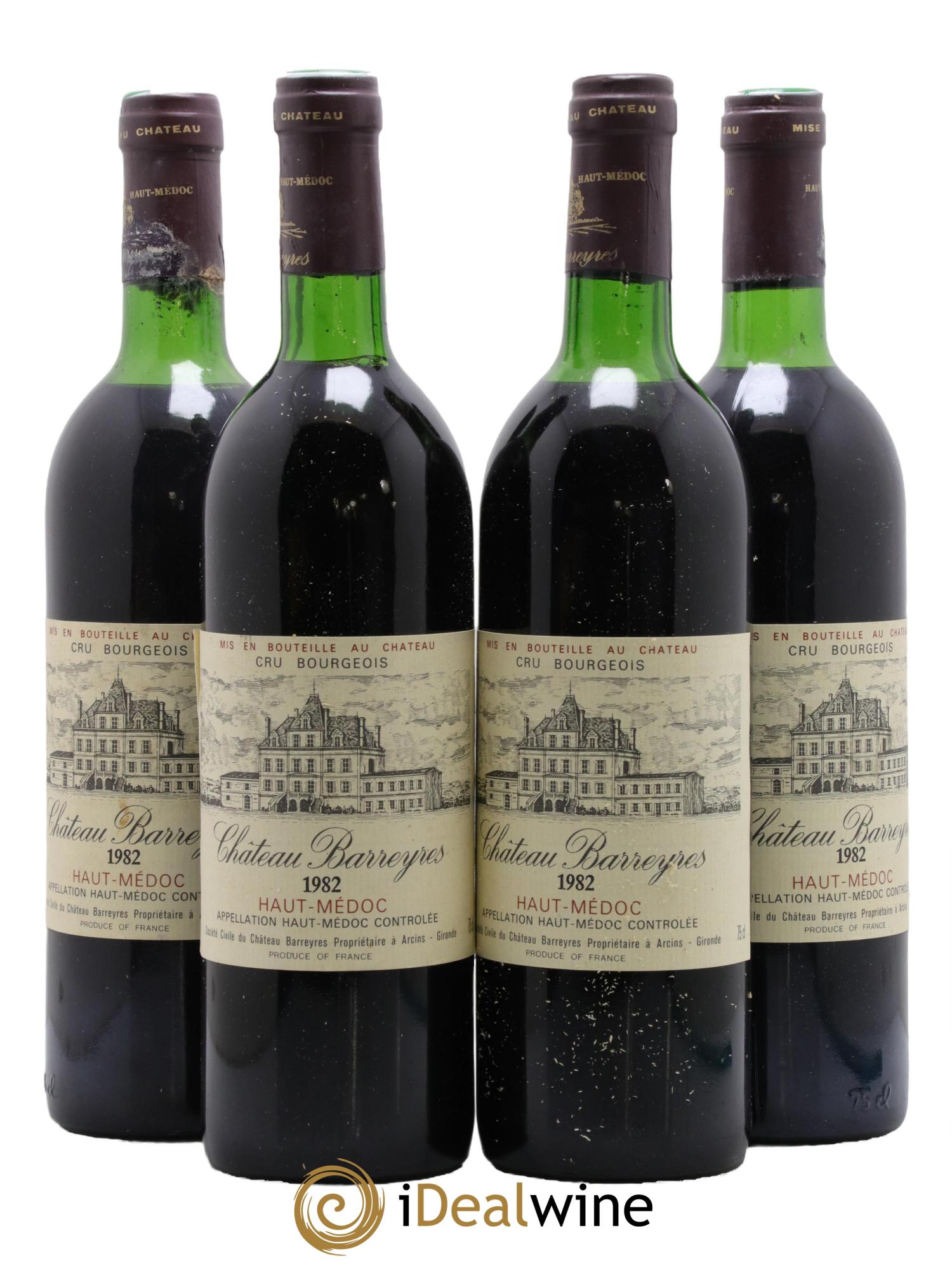 Château Barreyres Cru Bourgeois 1982 - Lot of 4 bottles - 0