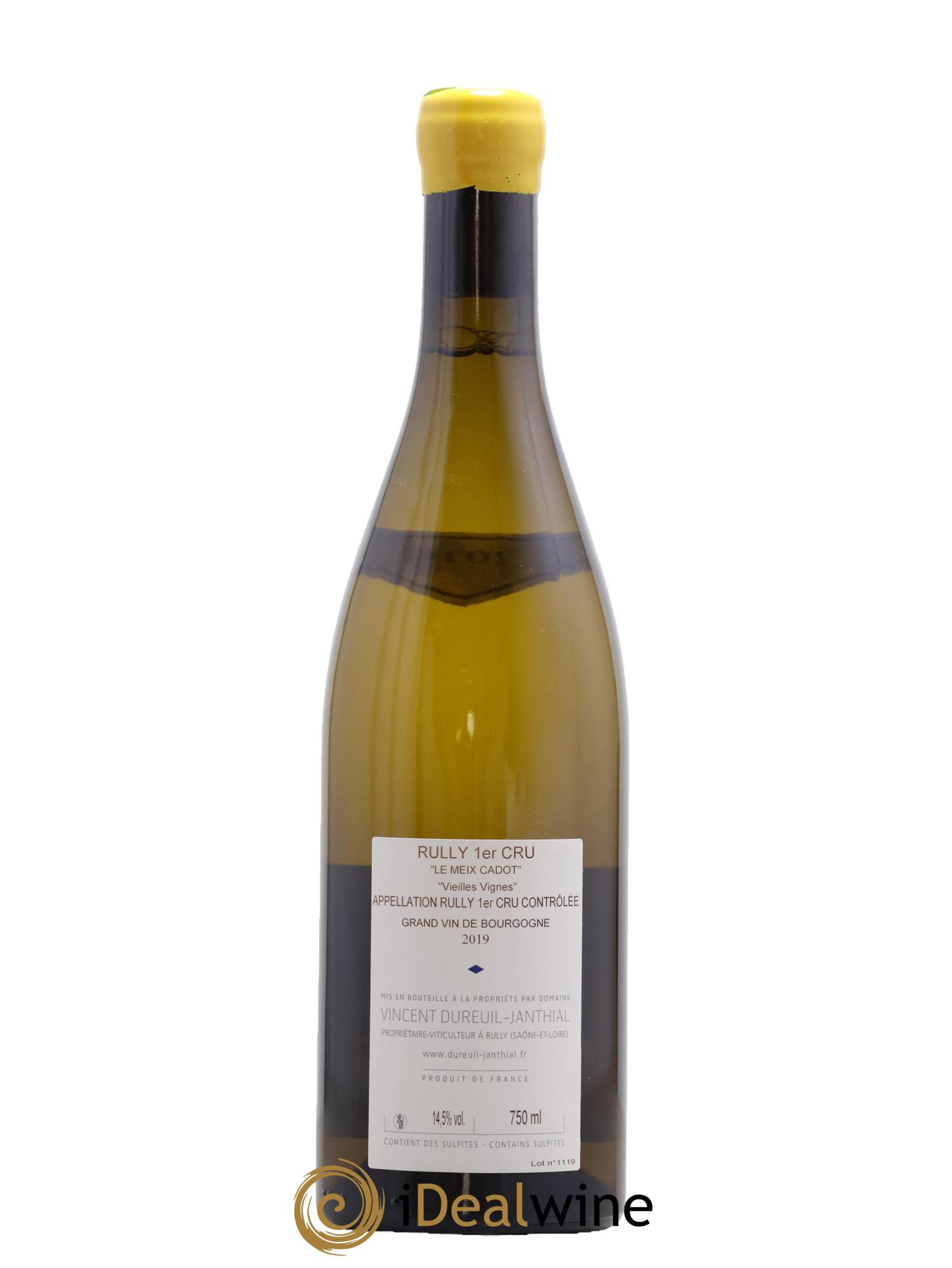 Rully 1er Cru Le Meix Cadot Vieilles Vignes Vincent Dureuil-Janthial 2019 - Lot de 1 bouteille - 1