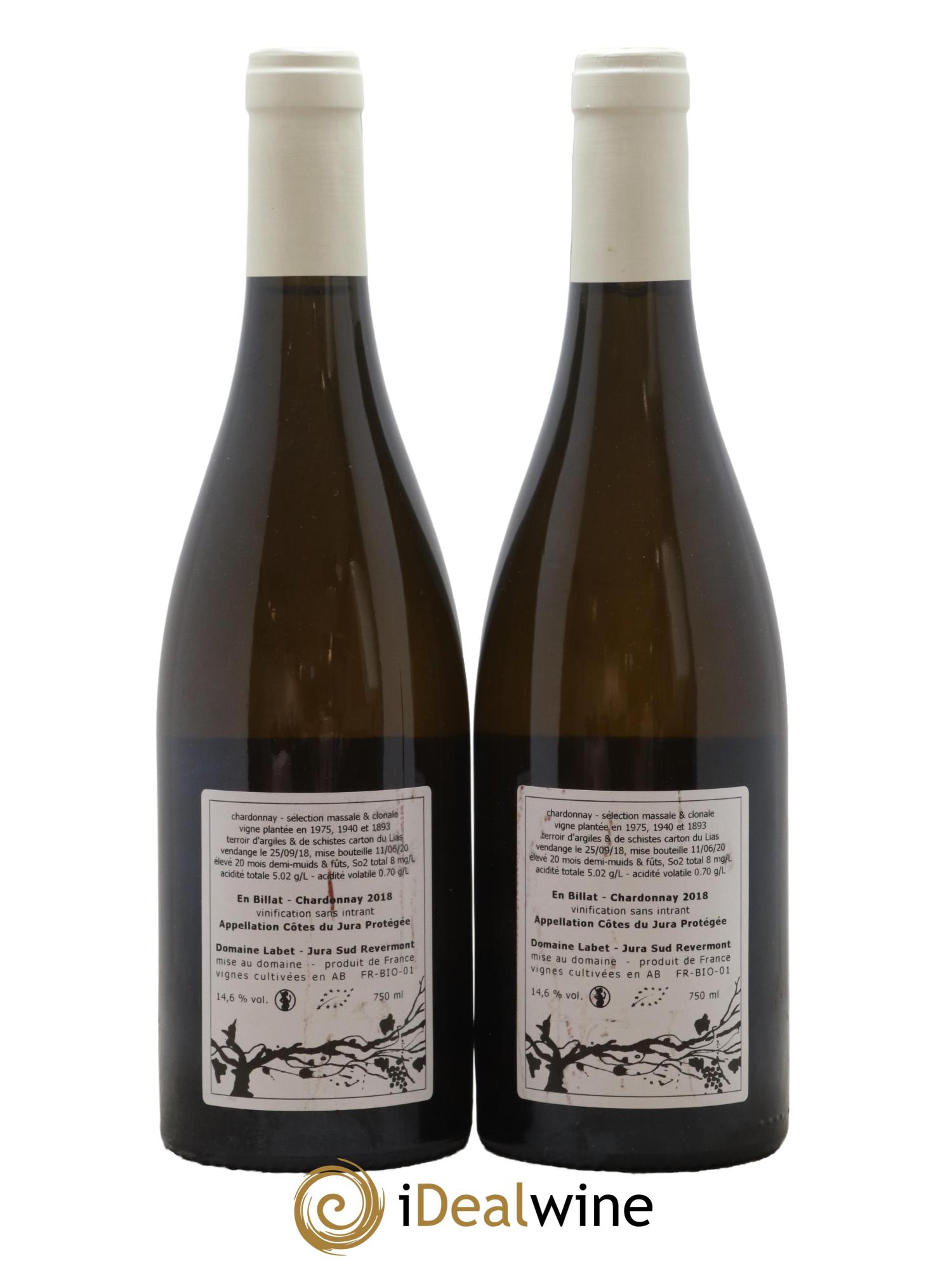 Côtes du Jura Chardonnay En Billat Labet (Domaine) 2018 - Lot de 2 bouteilles - 1