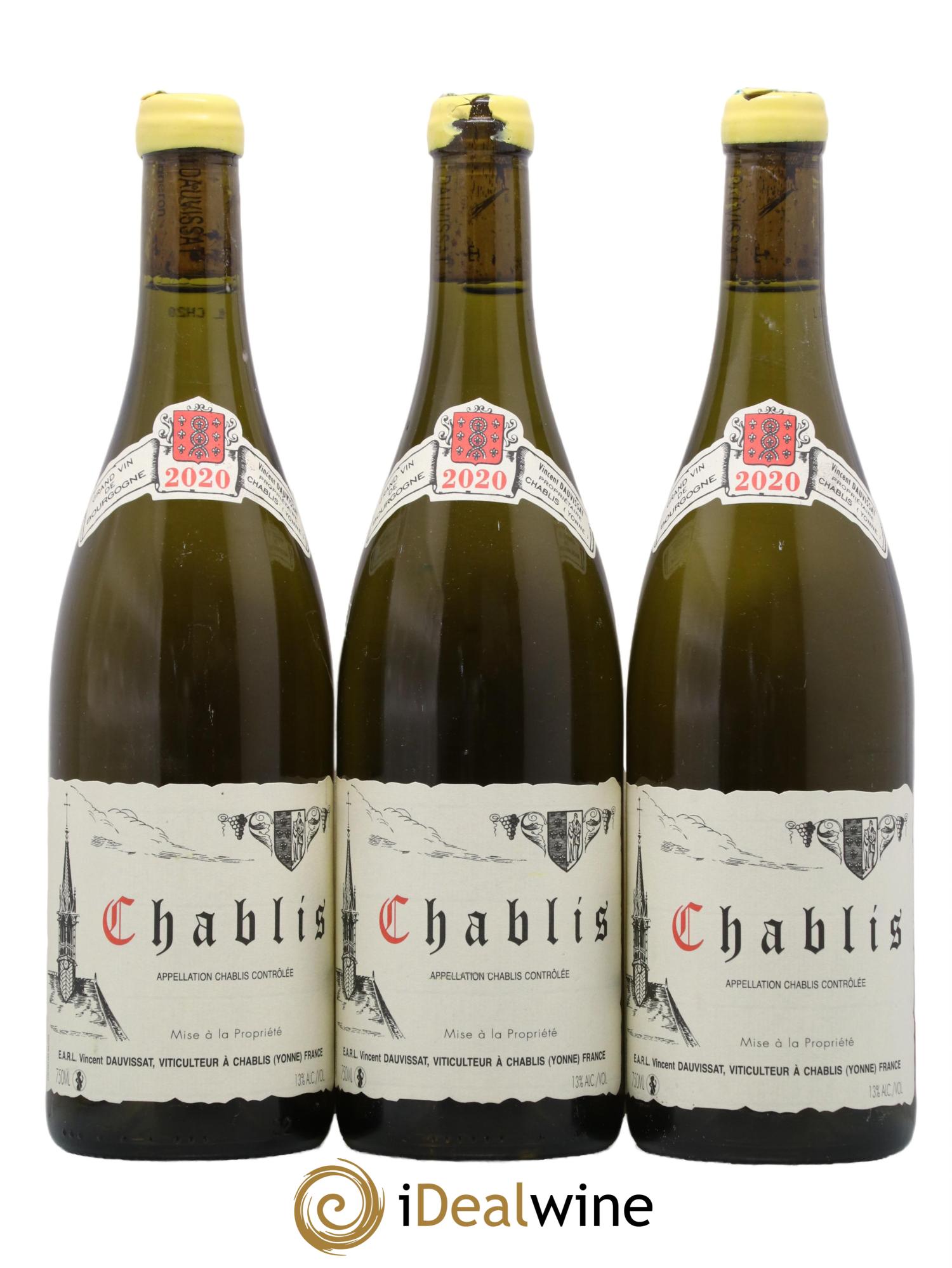 Chablis Vincent Dauvissat (Domaine) 2020 - Lot de 3 bouteilles - 0