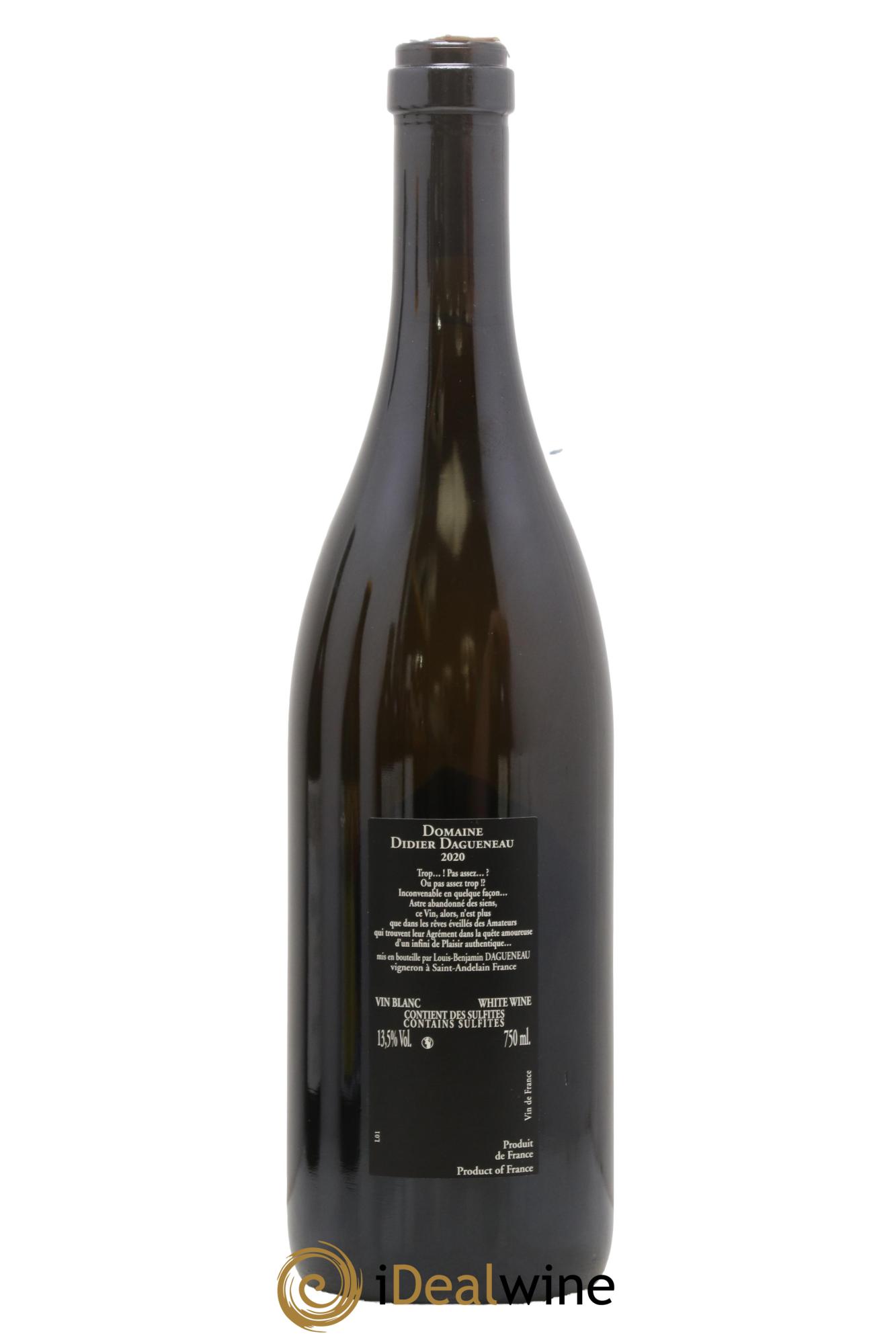 Vin de France (anciennement Pouilly-Fumé) Silex Dagueneau (Domaine Didier - Louis-Benjamin) 2020 - Posten von 1 Flasche - 1