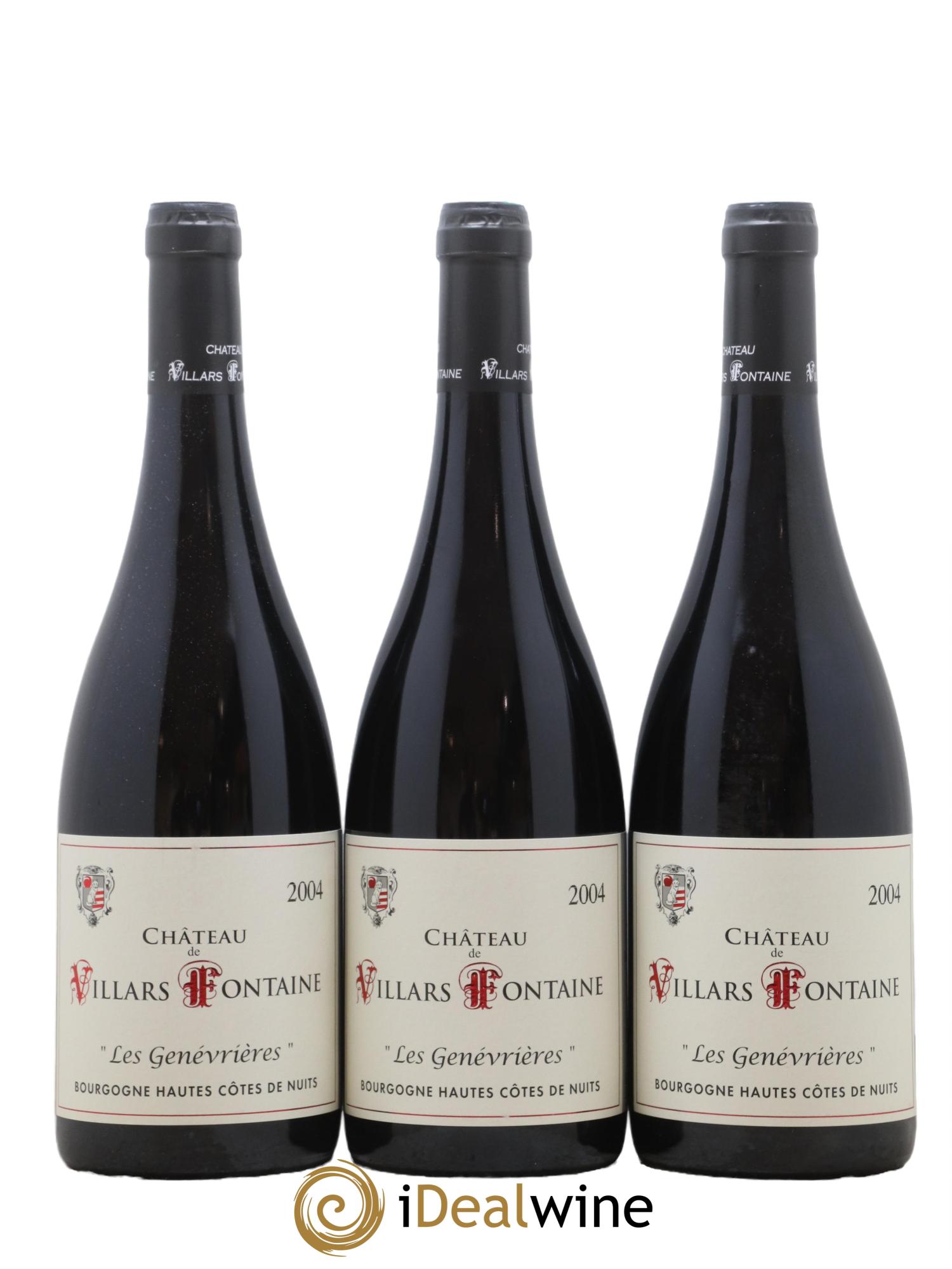 Hautes-Côtes de Nuits Les Genevrieres Domaine de Villars Fontaine 2004 - Lot de 3 bouteilles - 0