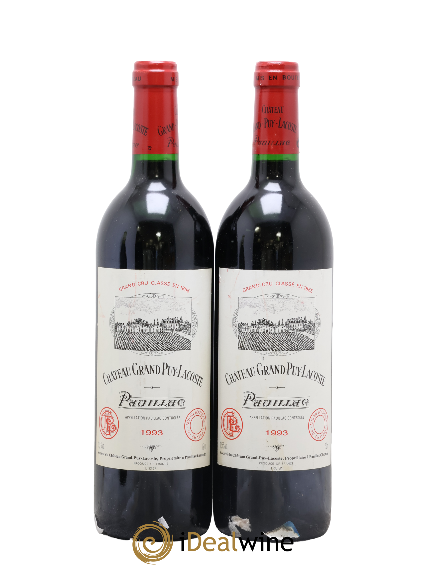 Château Grand Puy Lacoste 5ème Grand Cru Classé 1993 - Lot de 2 bouteilles - 0
