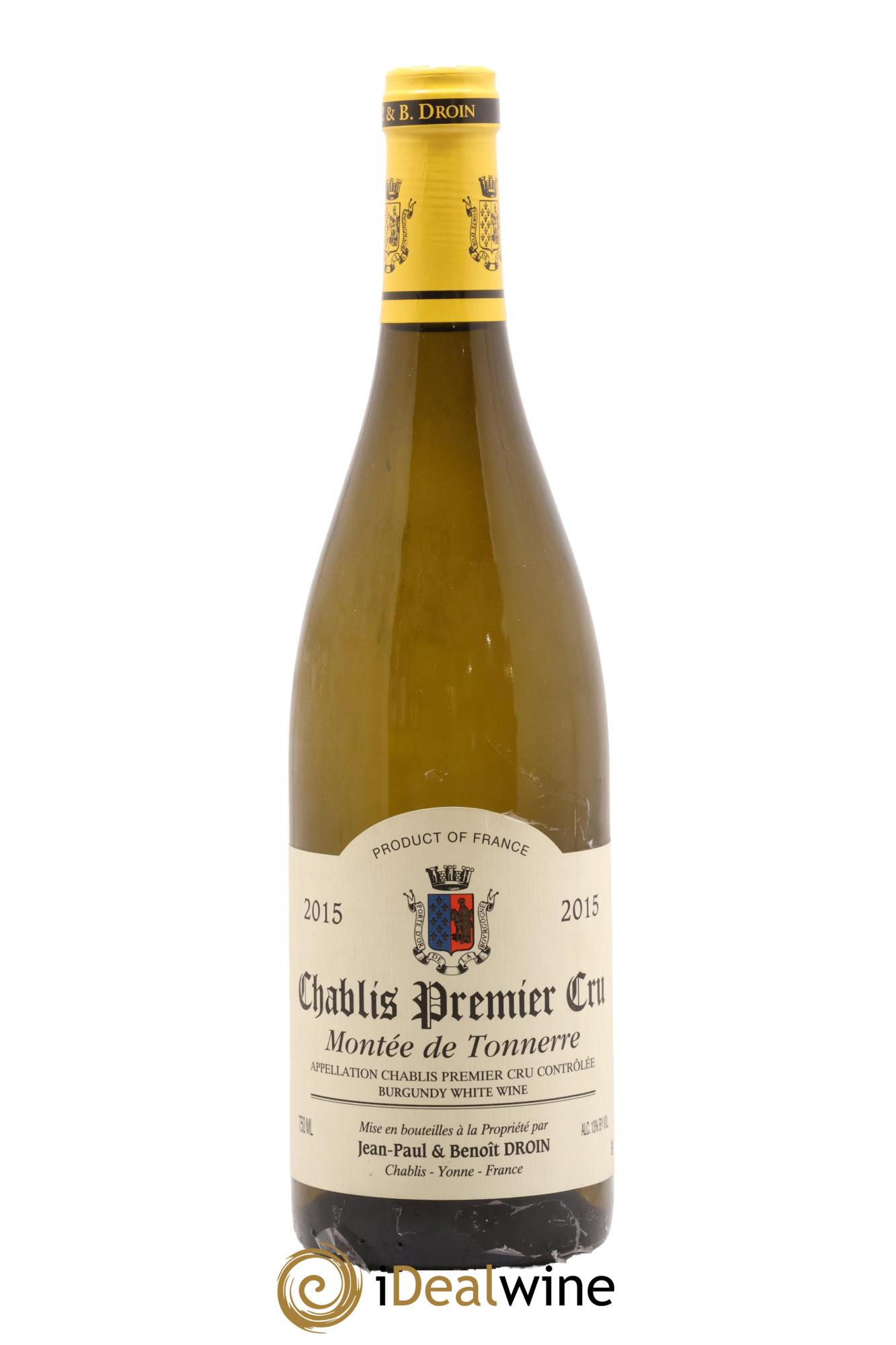 Chablis 1er Cru Montée de Tonnerre Jean-Paul & Benoît Droin (Domaine) 2015 - Lot de 1 bouteille - 0