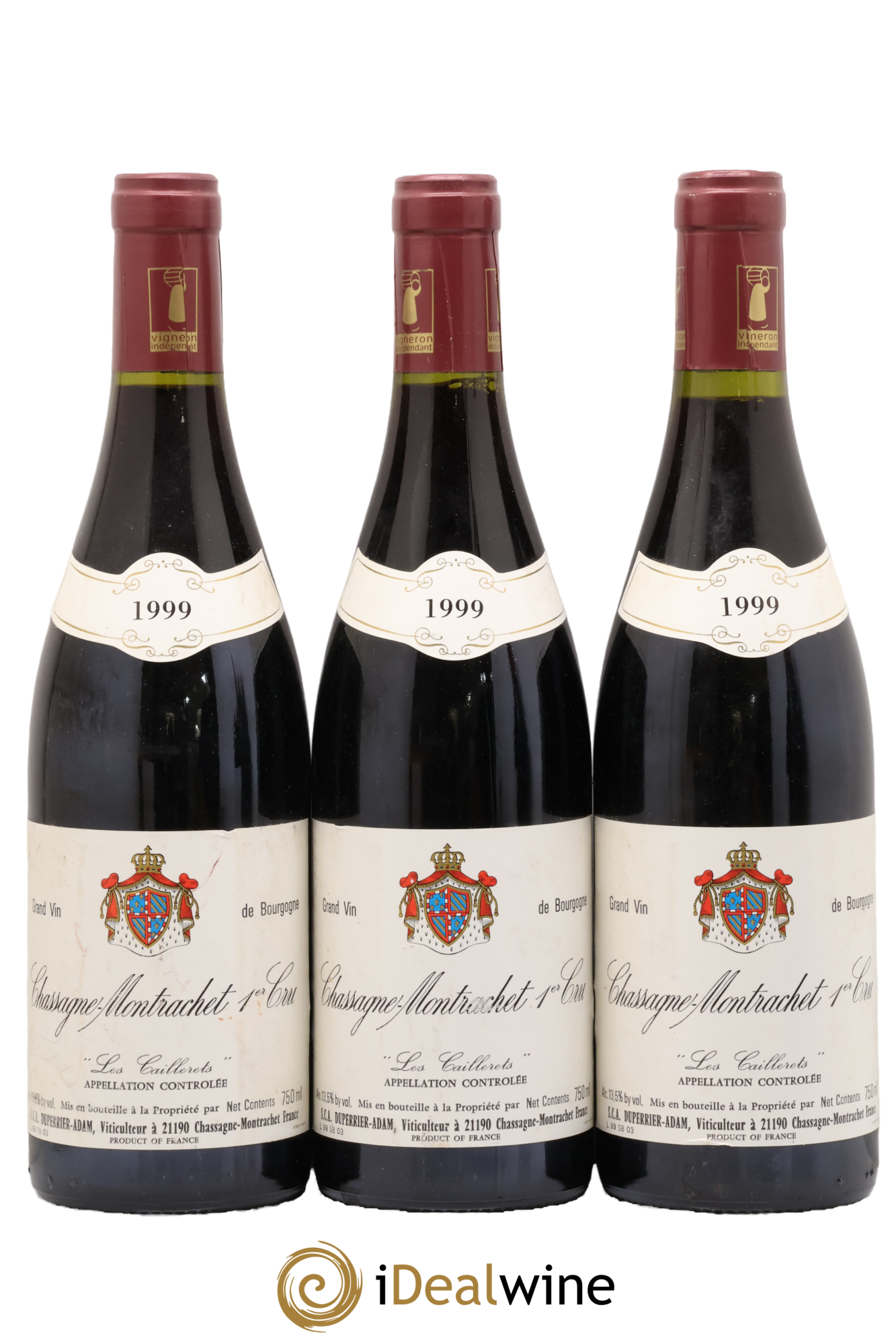 Chassagne-Montrachet 1er Cru Les Caillerets Sca Duperrier Adam 1999 - Lot de 3 bouteilles - 0