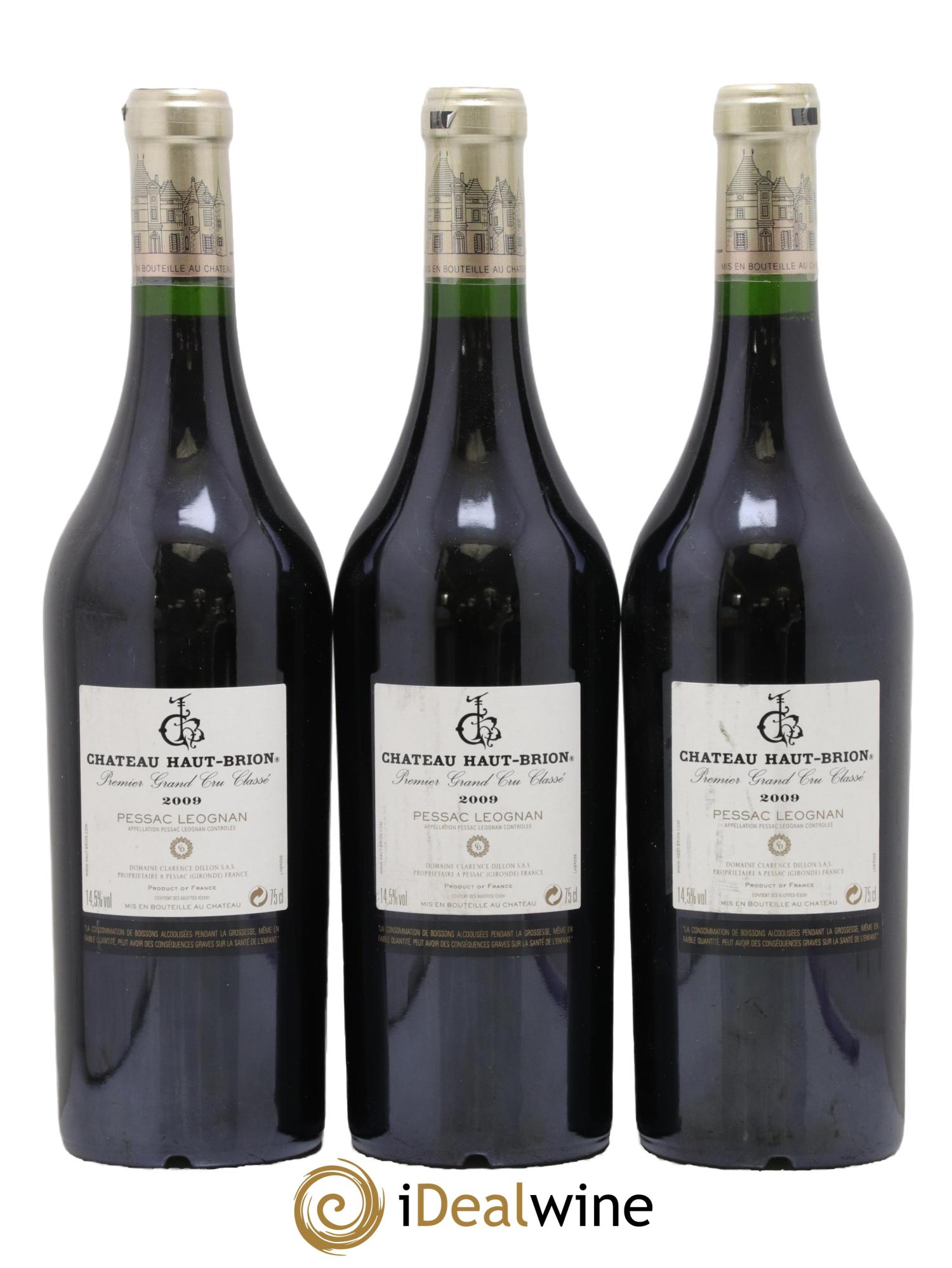 Château Haut Brion 1er Grand Cru Classé 2009 - Lotto di 3 bottiglie - 1