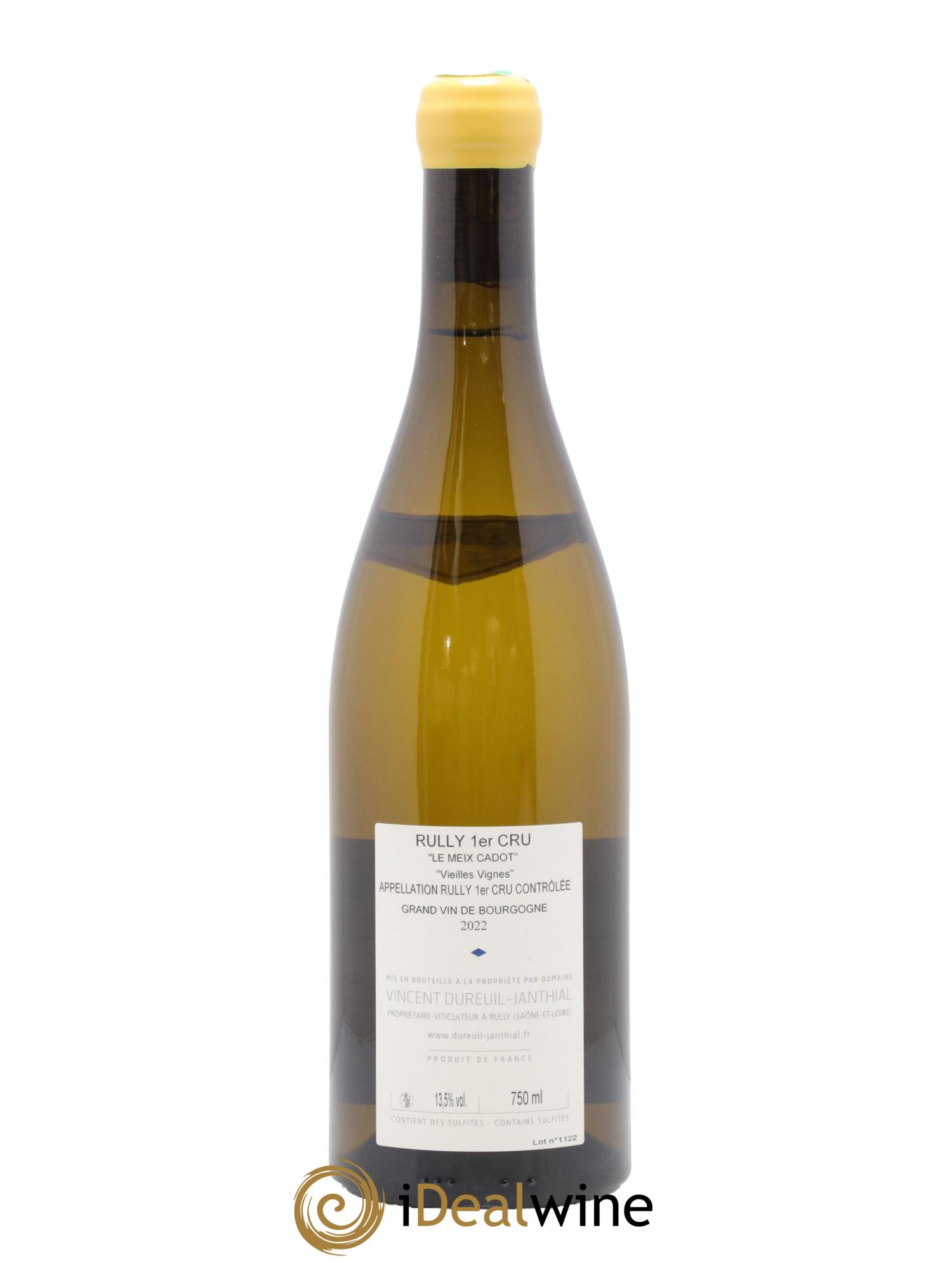 Rully 1er Cru Le Meix Cadot Vieilles Vignes Vincent Dureuil-Janthial 2022 - Lot de 1 bouteille - 1