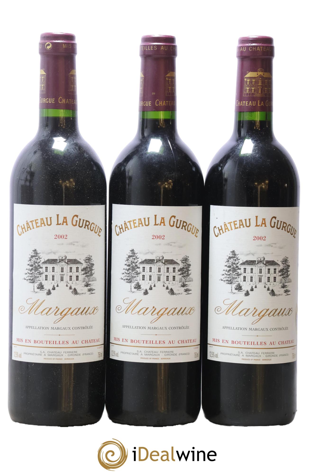 Château la Gurgue Cru Bourgeois 2002 - Lot of 3 bottles - 0
