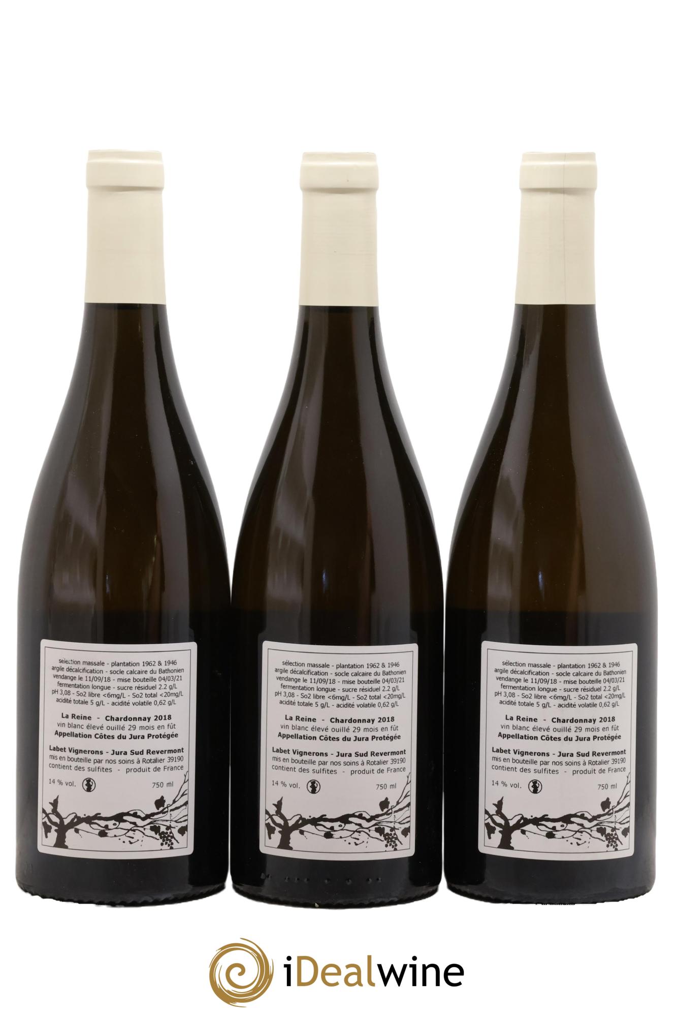Côtes du Jura Chardonnay La Reine Romain - Julien  - Charline Labet 2018 - Lot de 3 bouteilles - 1