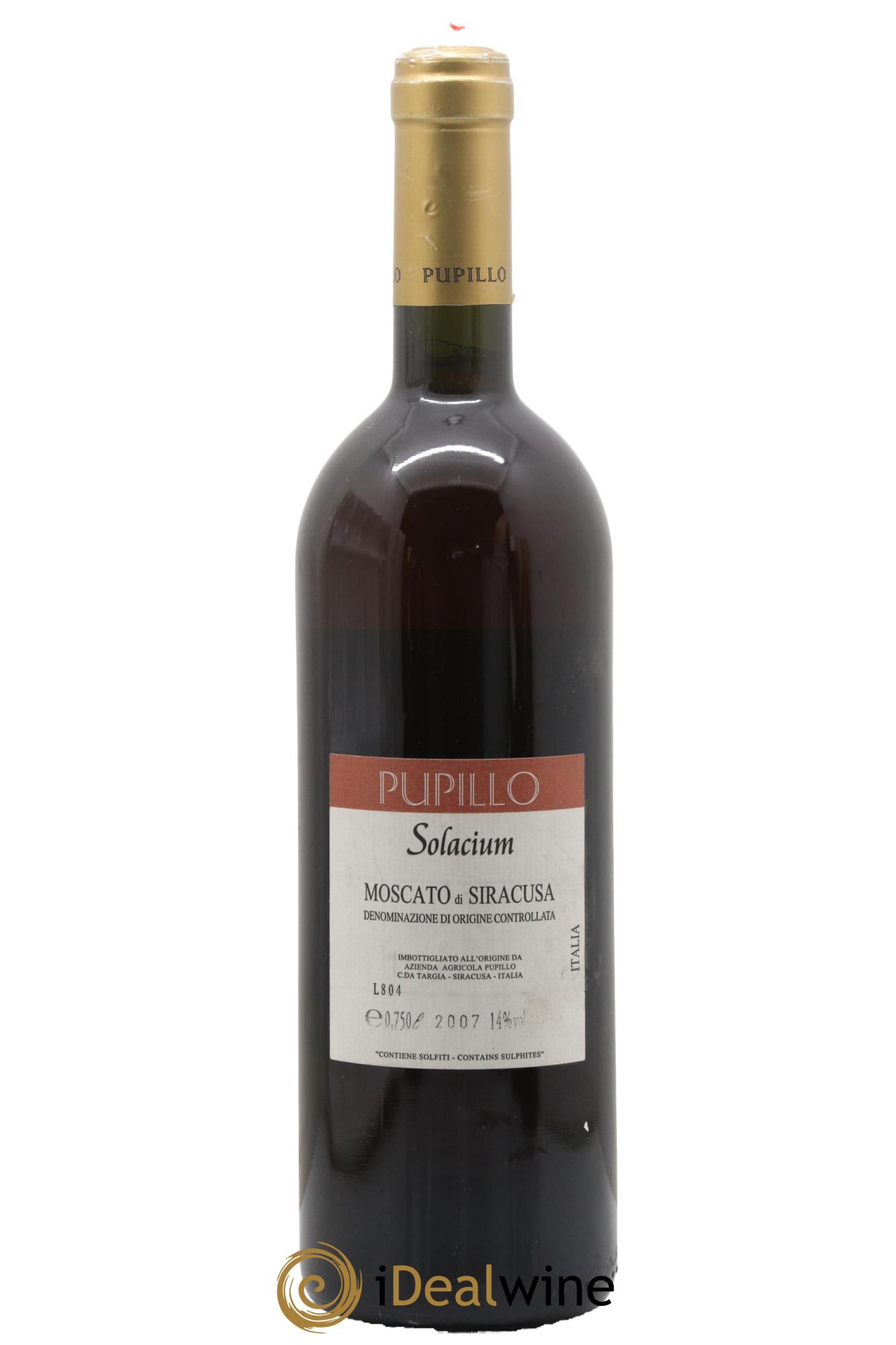 Italie Moscato Di Siracusa Solacium Pupillo 2007 - Lot of 1 bottle - 1