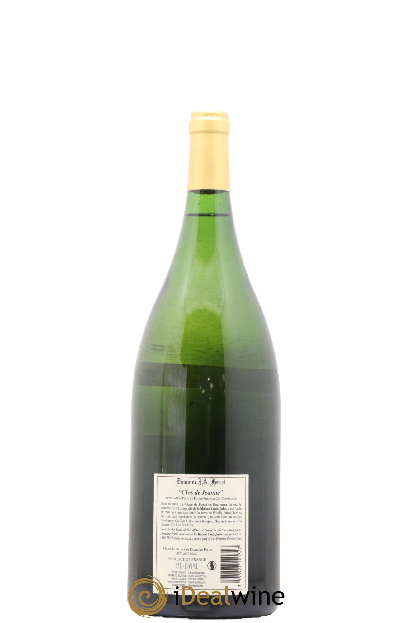 Pouilly-Fuissé Tête de Cru Clos de Jeanne J.A. Ferret (Domaine) 2020 - Lot de 1 magnum - 1
