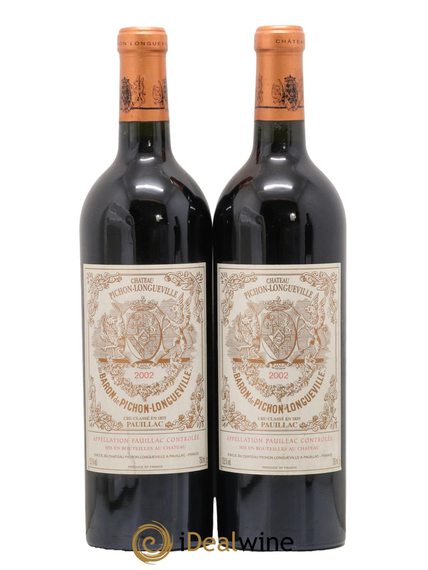 Pichon Longueville Baron 2ème Grand Cru Classé 2002 - Lot de 2 bouteilles - 0