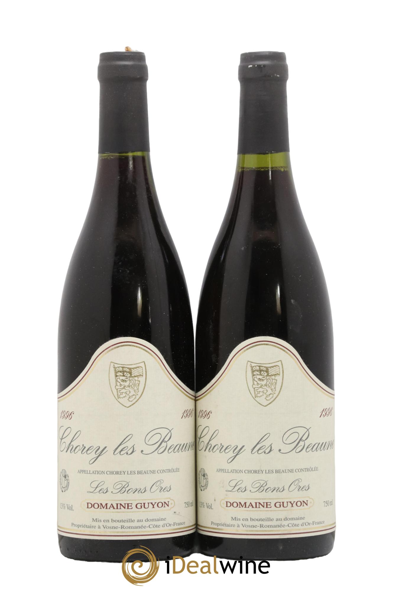 Chorey-Lès-Beaune Les Bons Ores Guyon (Domaine) 1996 - Lot de 2 bouteilles - 0