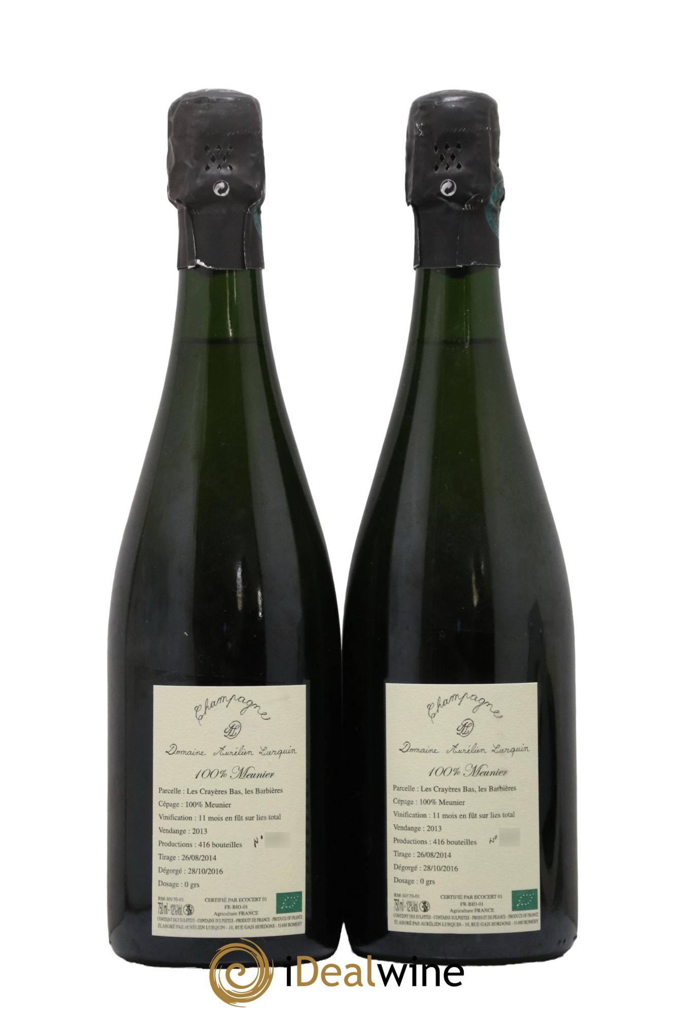 100% Meunier Aurélien Lurquin 2013 - Lot de 2 bouteilles - 1