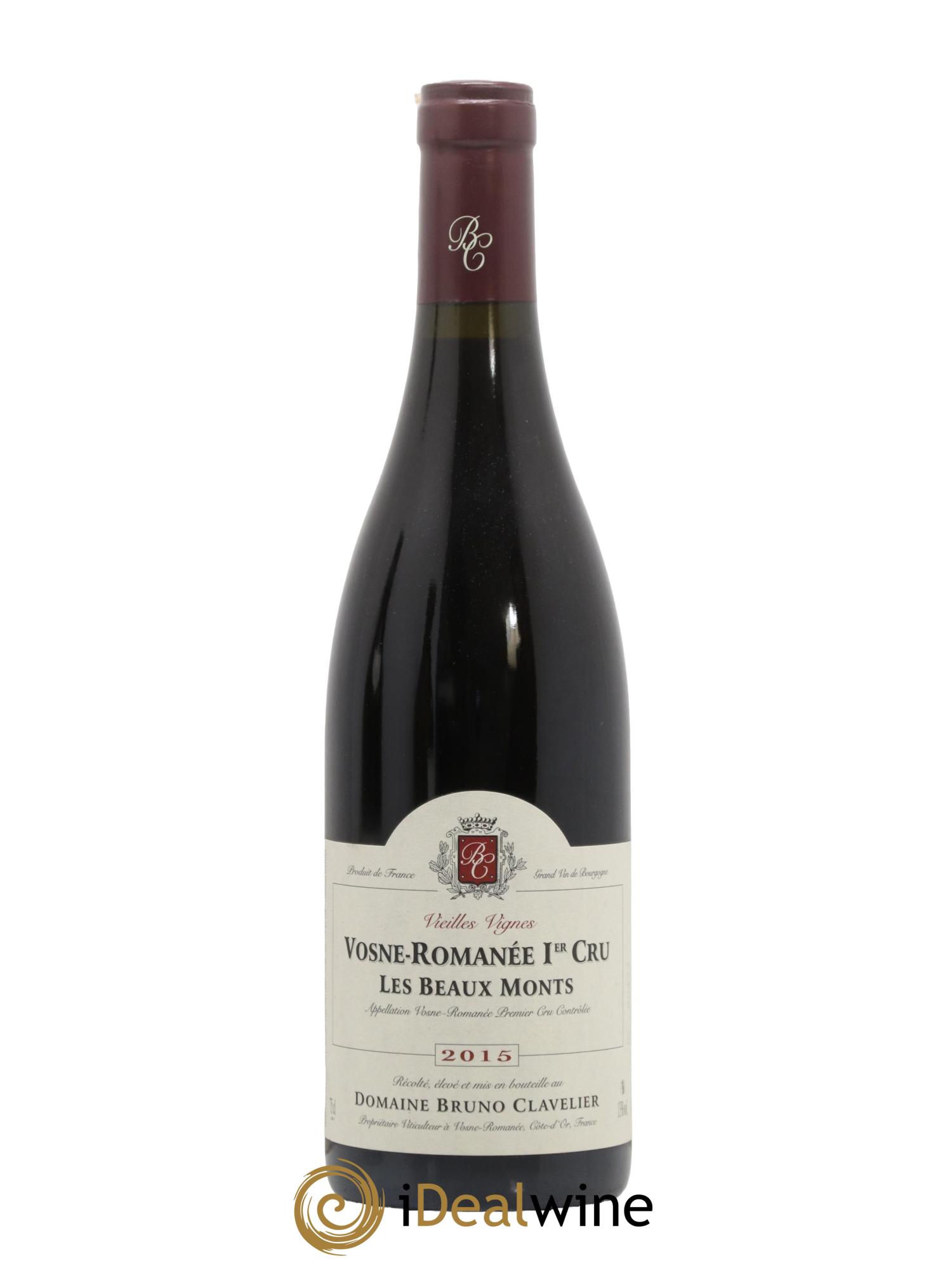 Vosne-Romanée 1er Cru Les Beaux Monts Vieilles vignes Bruno Clavelier 2015 - Lot de 1 bouteille - 0