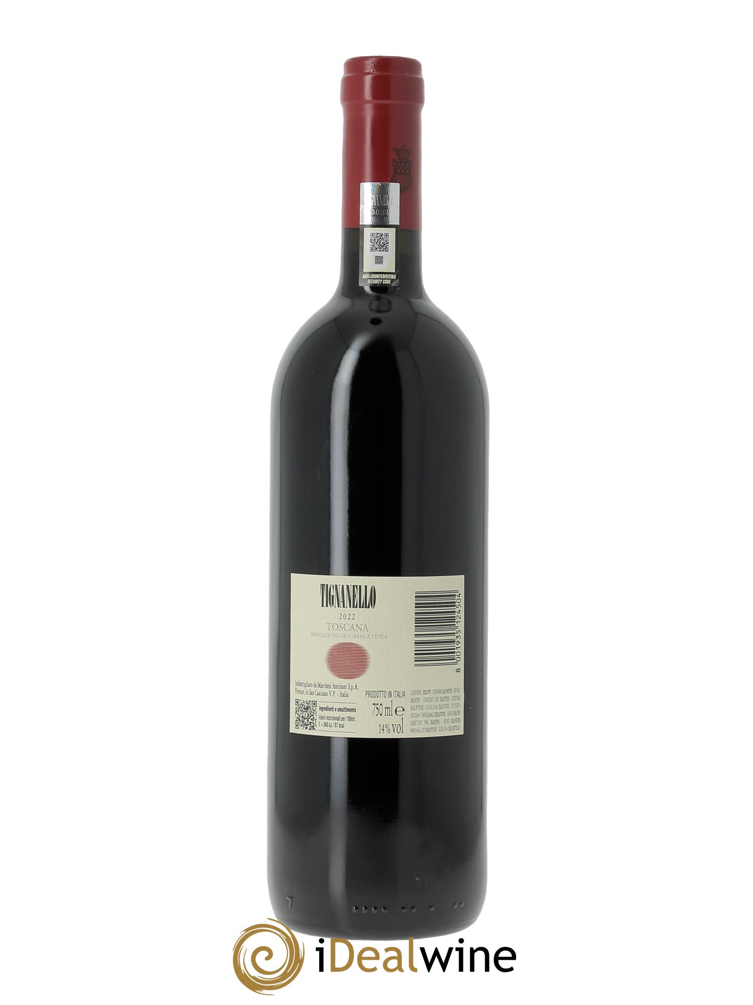 Toscana IGT Tignanello Tenuta Tignanello - Marchesi Antinori (CBO à partir de 6 bts) 2022 - Lot de 1 bouteille - 1