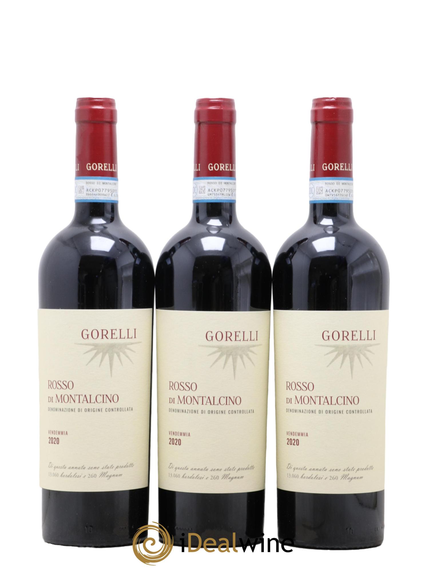 Rosso di Montalcino DOC Gorelli 2020 - Lot de 3 bouteilles - 0