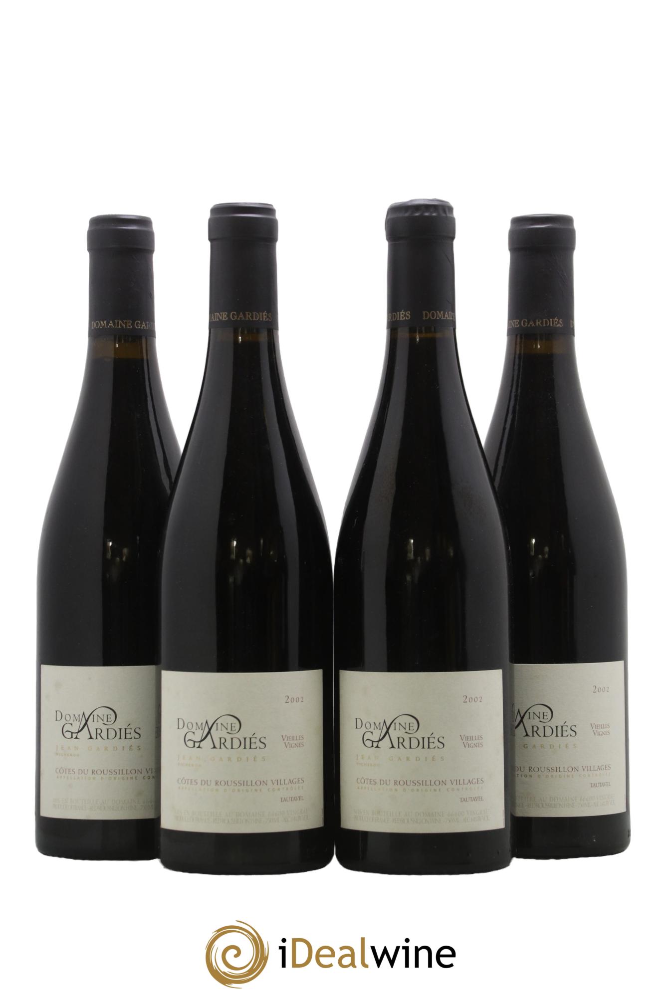 Côtes du Roussillon Villages Vieilles Vignes Tautavel Gardiés 2002 - Lot de 4 bouteilles - 0