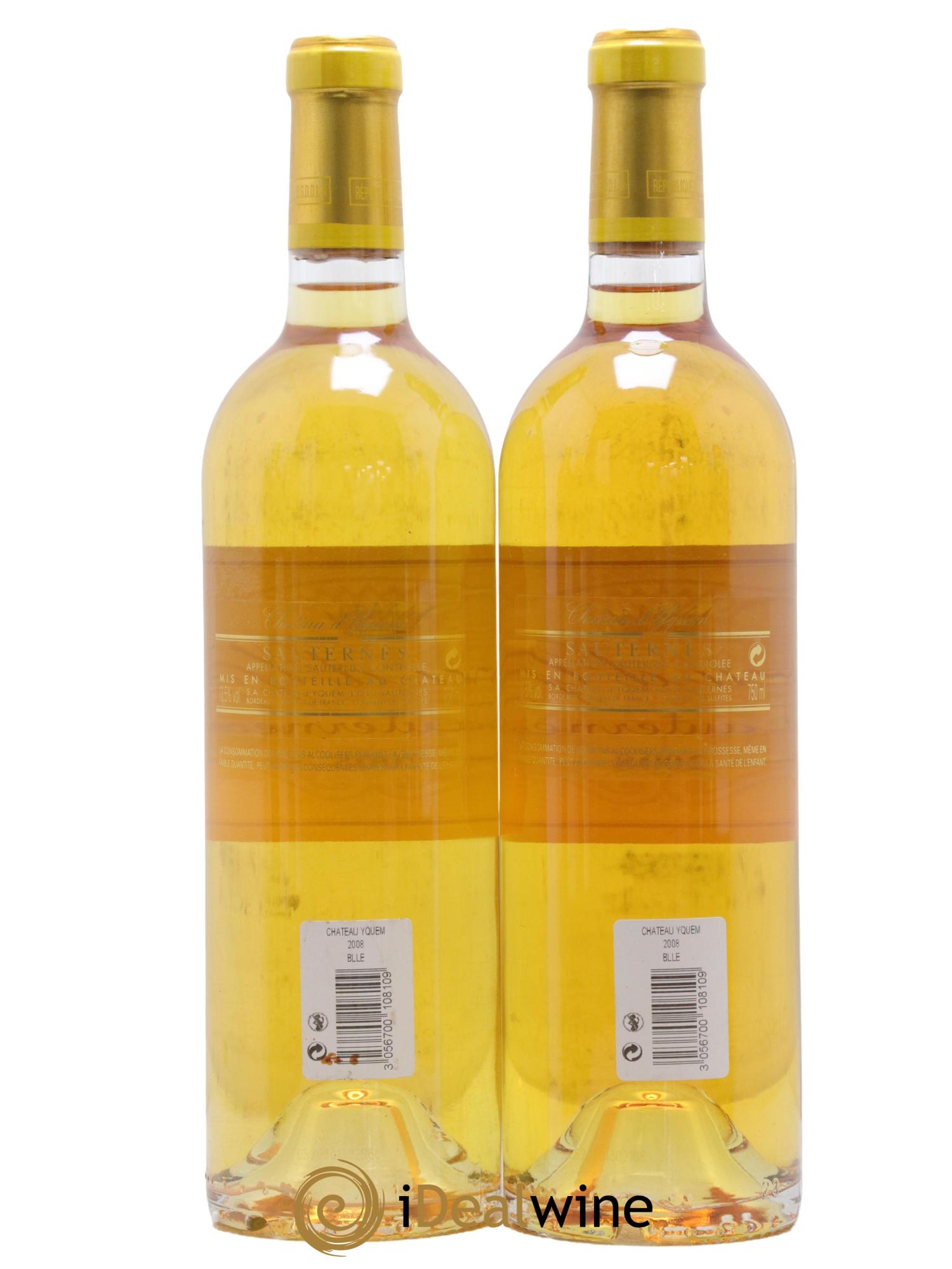 Château d' Yquem 1er Cru Classé Supérieur  2008 - Lot de 2 bouteilles - 1