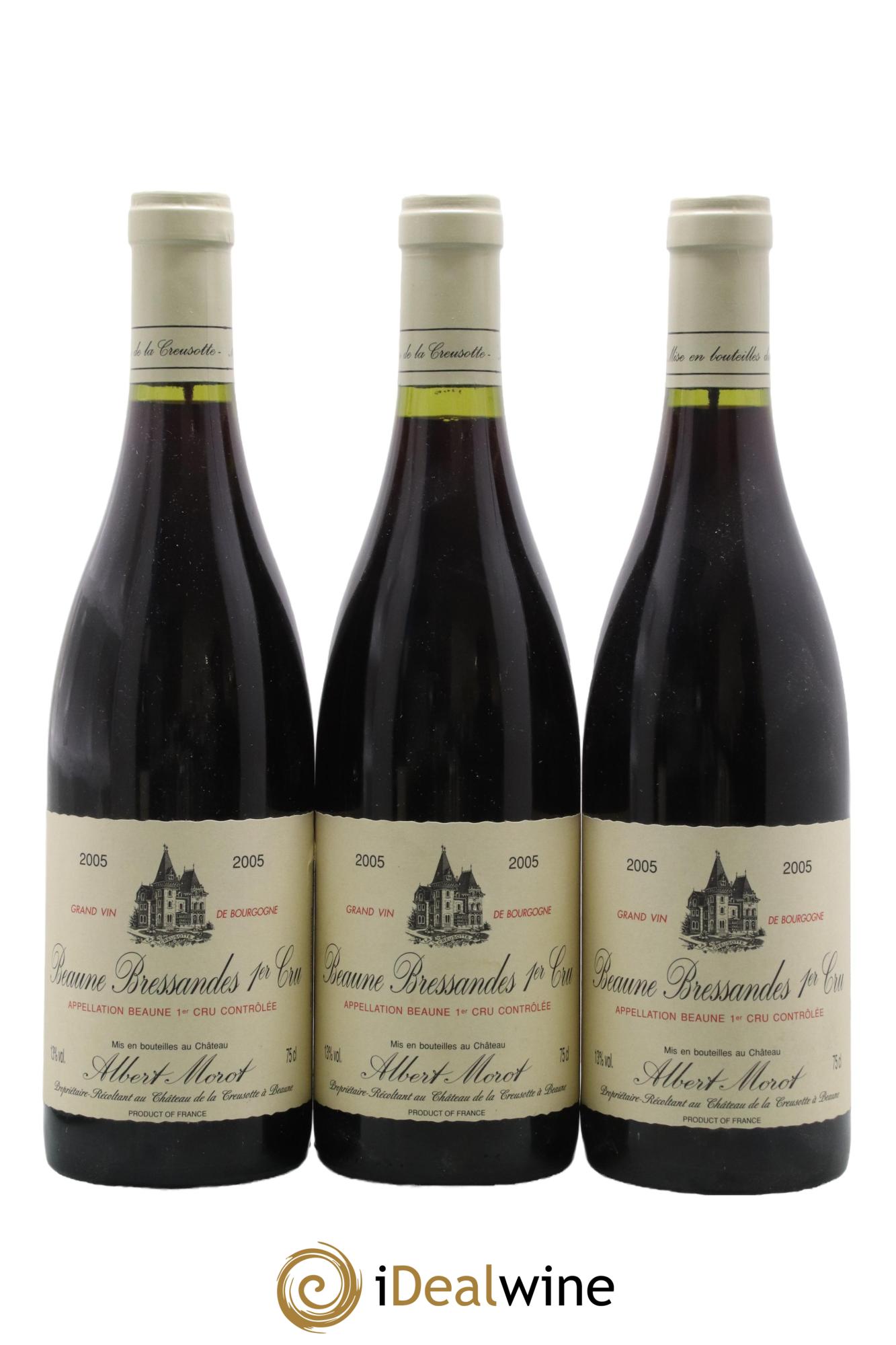Beaune 1er Cru Bressandes Albert Morot 2005 - Lot de 3 bouteilles - 0