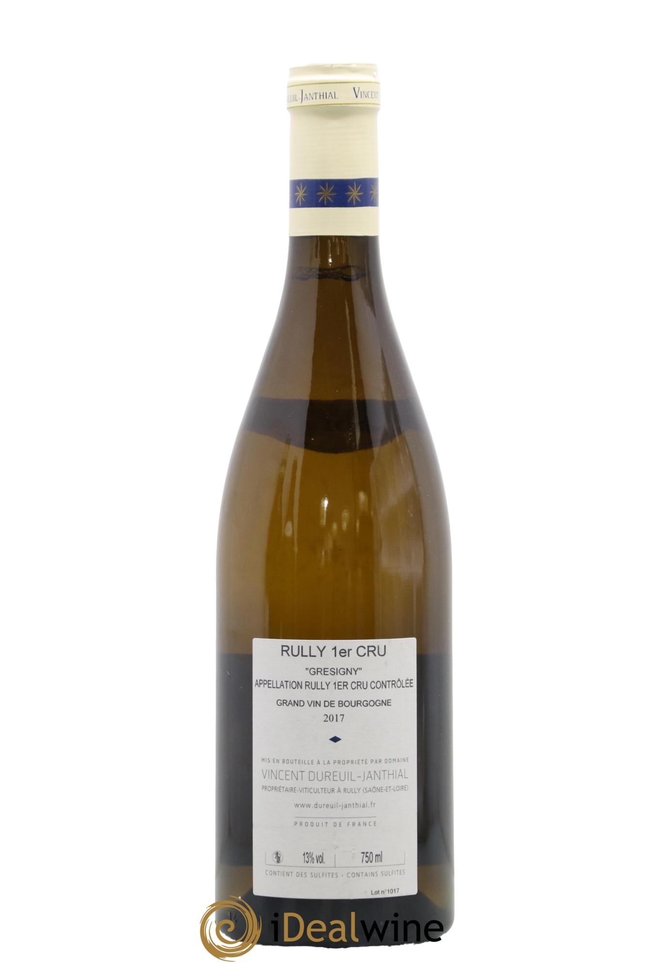 Rully 1er Cru Grésigny Vieilles Vignes Vincent Dureuil-Janthial 2017 - Lotto di 1 bottiglia - 1